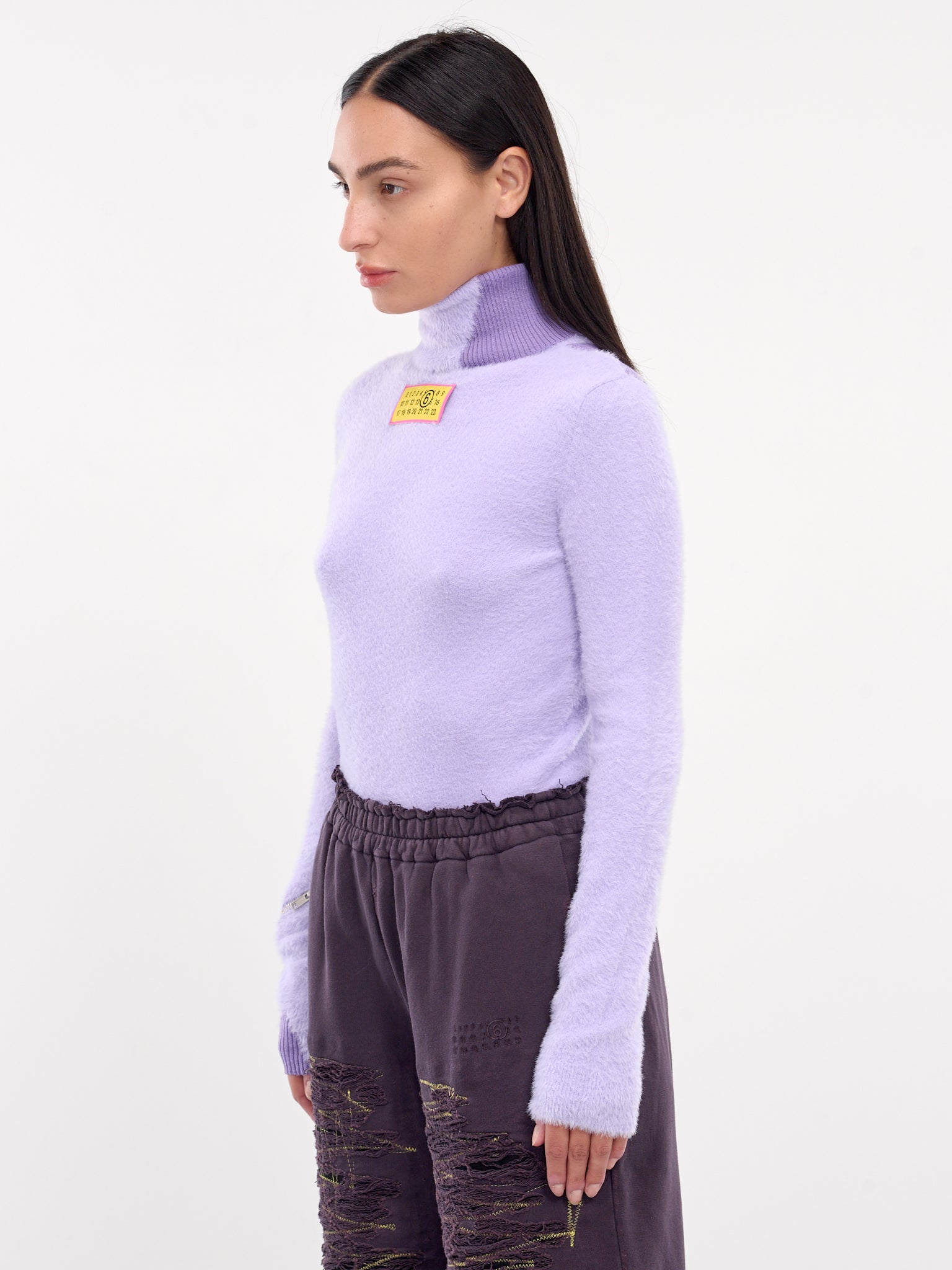 Fuzzy Knit Turtleneck (S62HA0088-M13073-LILAC)