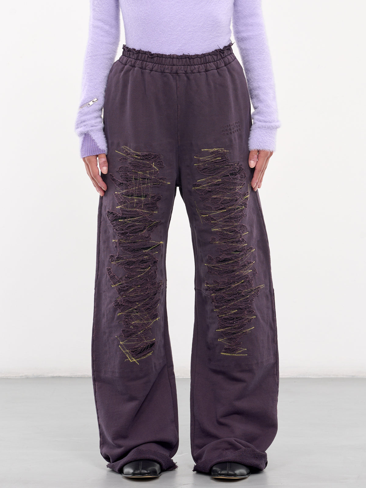 Distressed Sweatpants (S62KB0214-M25004-DARK-PURPLE)