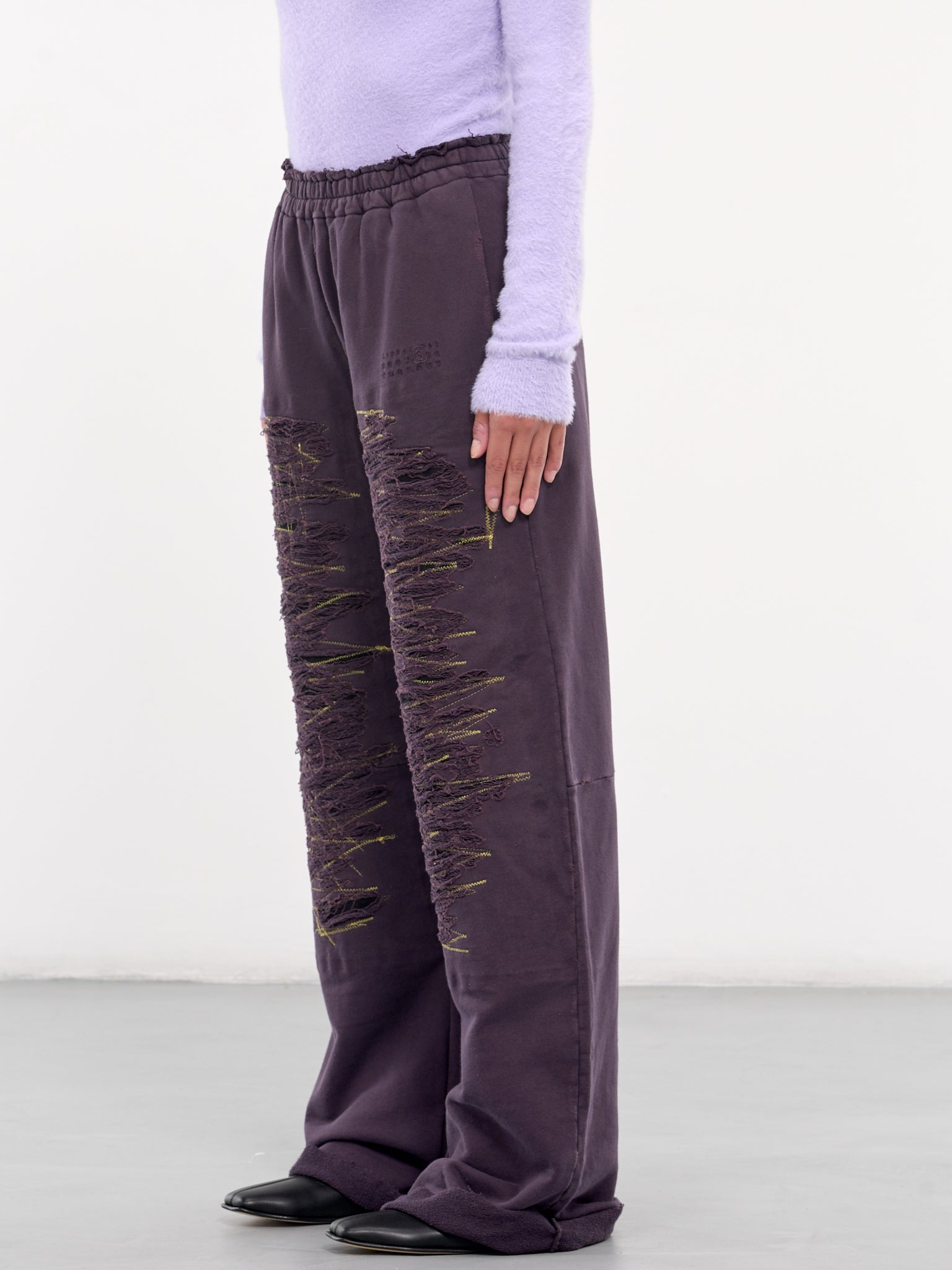 Distressed Sweatpants (S62KB0214-M25004-DARK-PURPLE)