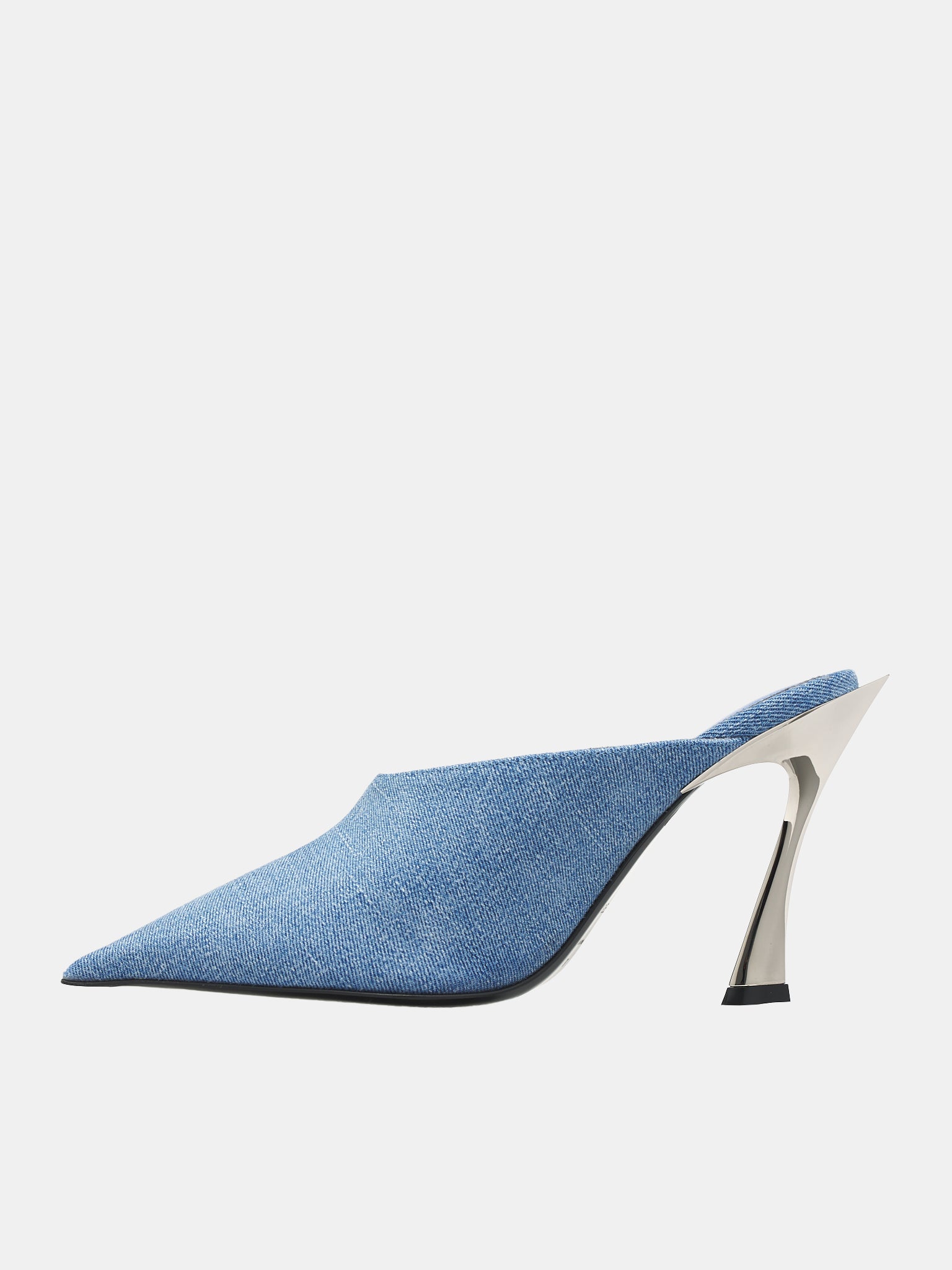 Denim Fang 95 Mules (SC017-CX027-MULE-DENIM-CHROME)