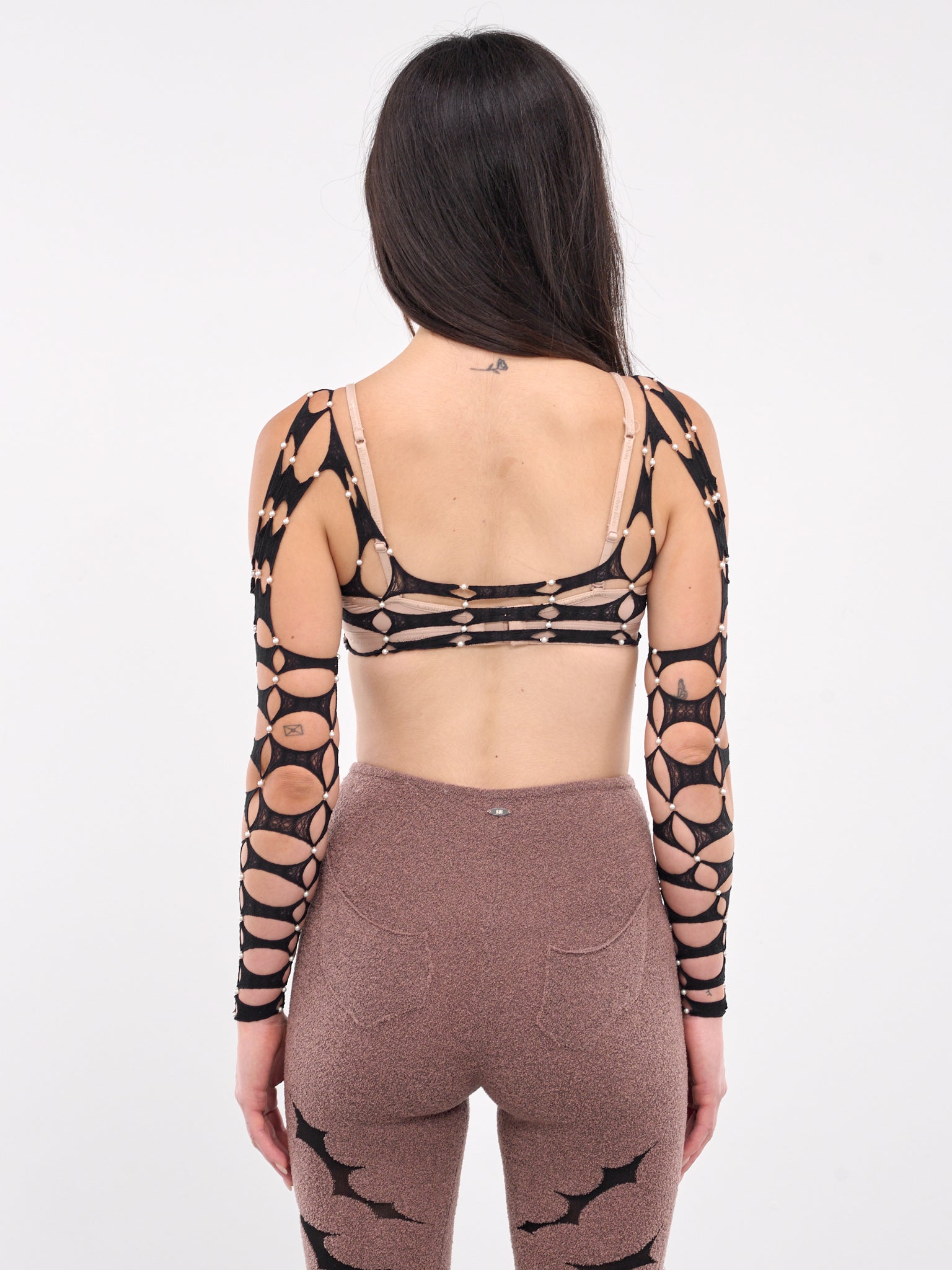 Argyle Long Sleeve Crop Top (SF02O-ONYX)