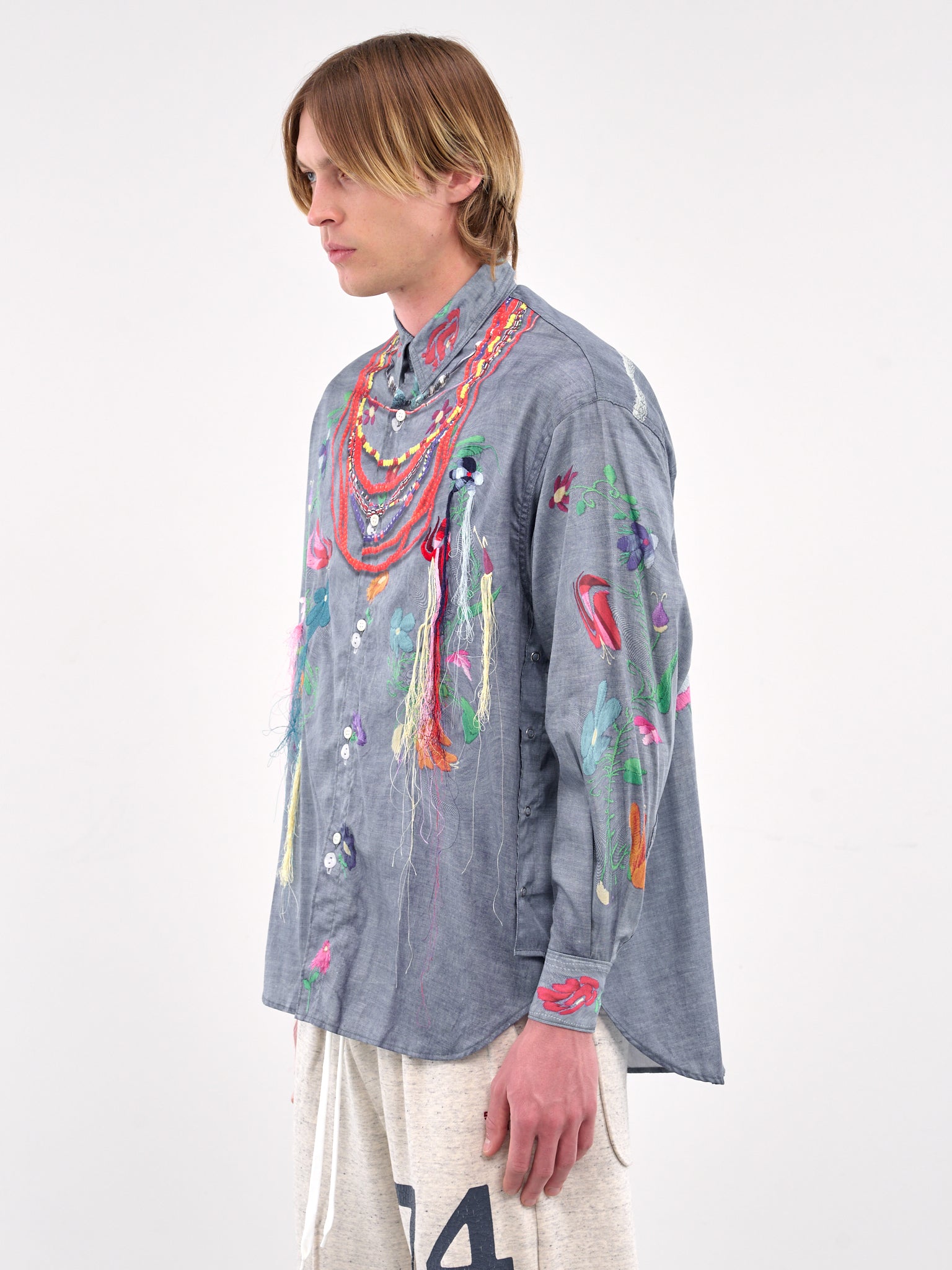 Trompe L'oeil Embroidered Graphic Shirt (SH-SV-NGS-1009-BLUE)