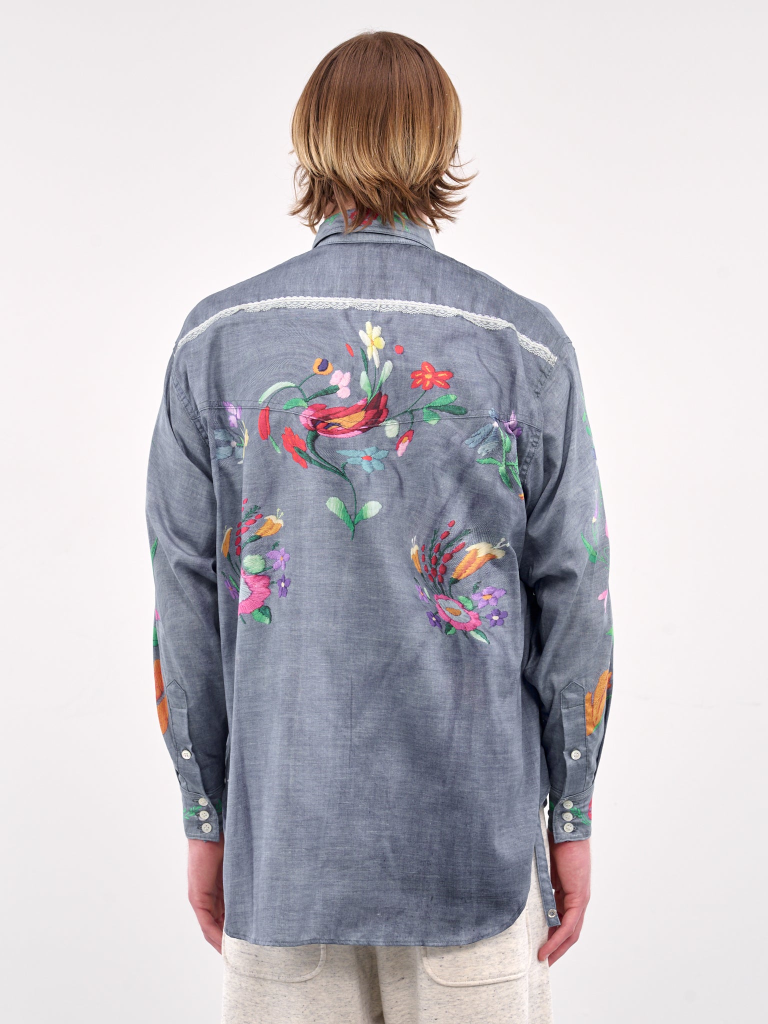 Trompe L'oeil Embroidered Graphic Shirt (SH-SV-NGS-1009-BLUE)