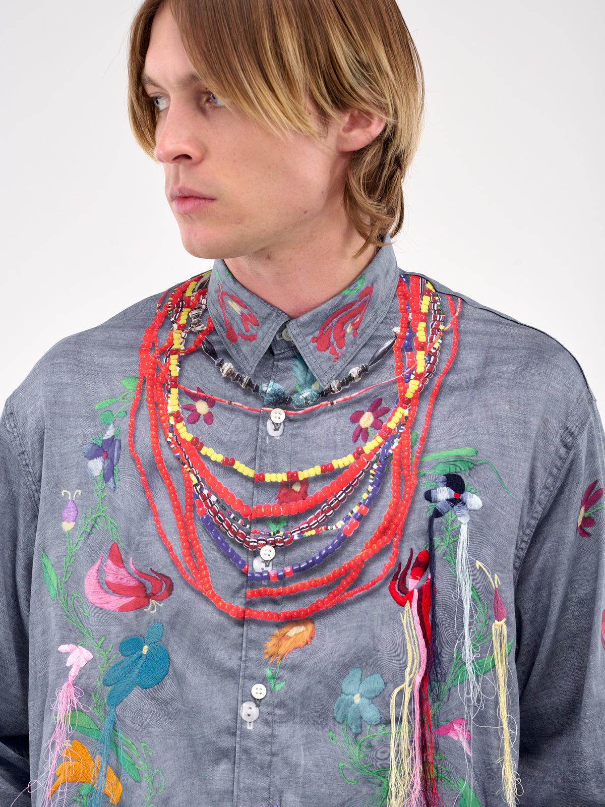 Trompe L'oeil Embroidered Graphic Shirt (SH-SV-NGS-1009-BLUE)