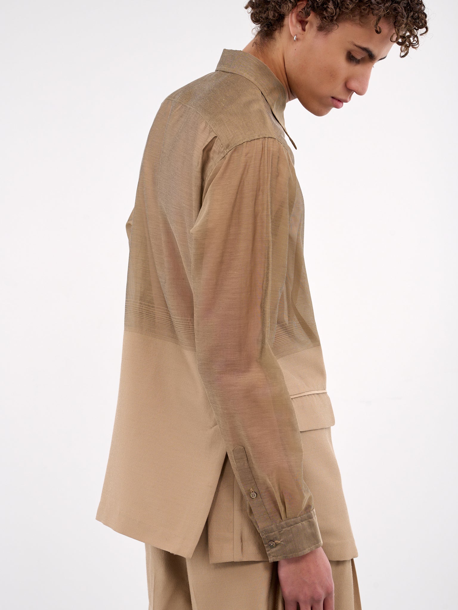 Sheer Blazer Shirt (SH003-BEIGE)