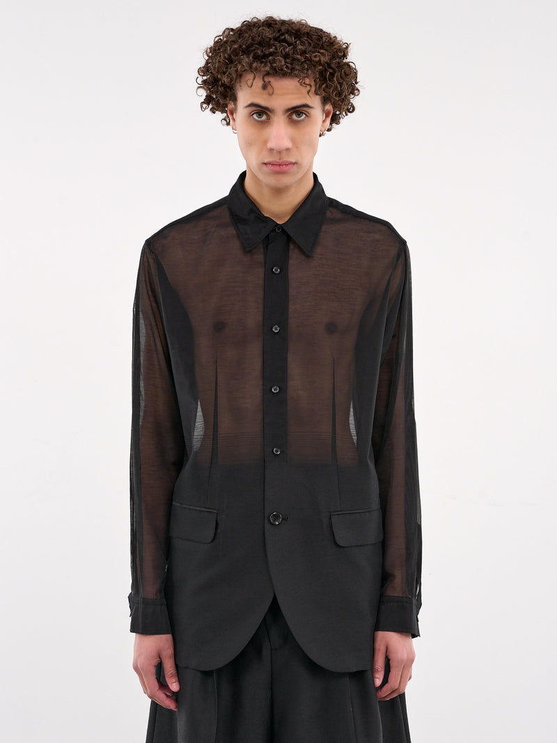 Sheer Blazer Shirt (SH003-BLACK)