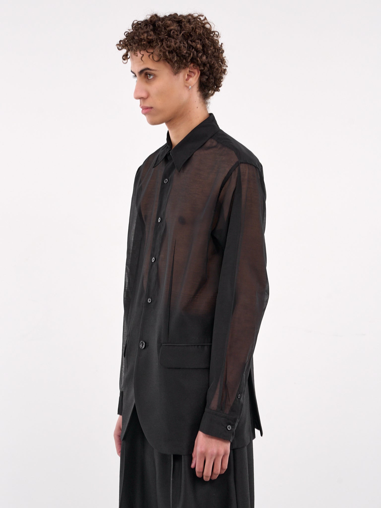 Sheer Blazer Shirt (SH003-BLACK)