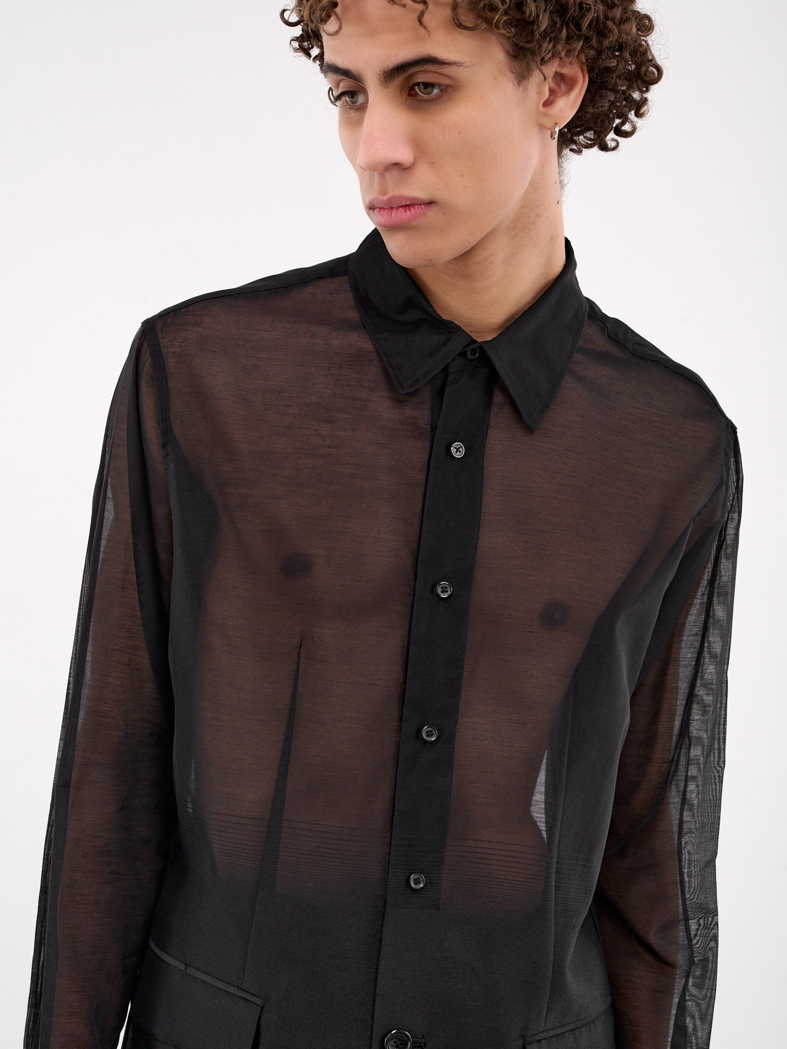 Sheer Blazer Shirt (SH003-BLACK)