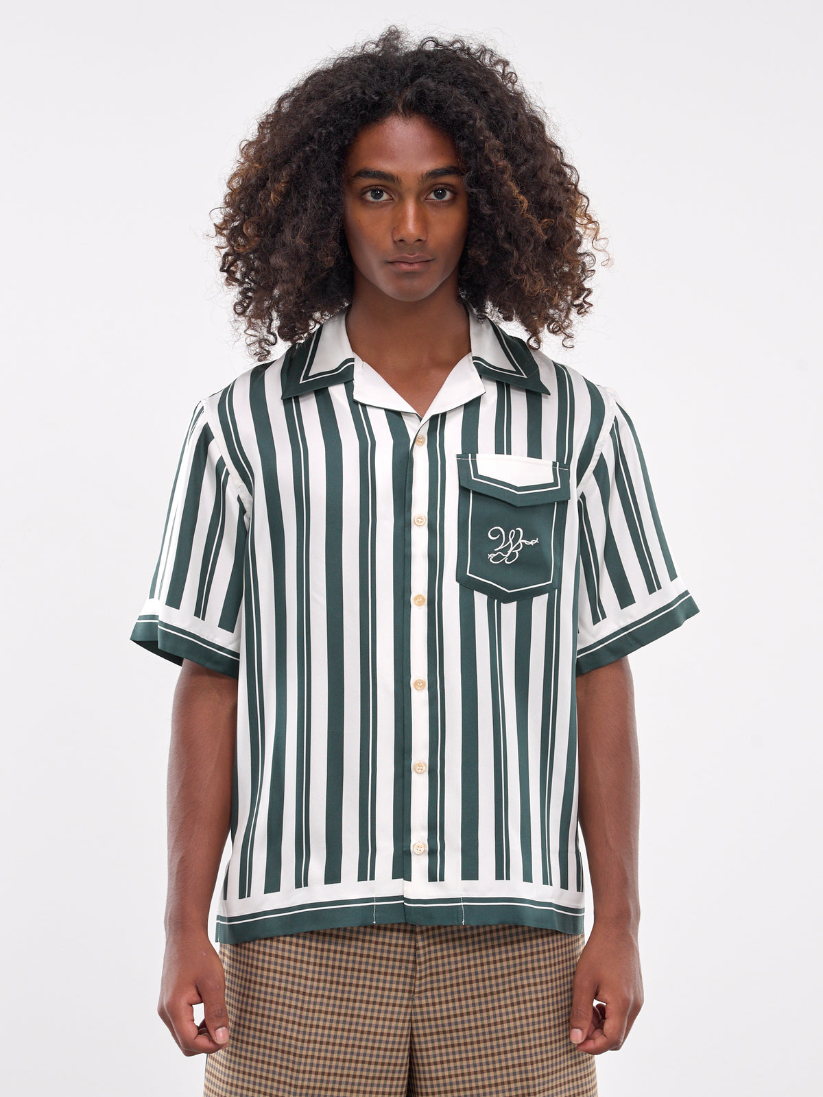 June Bowling Shirt (SH11-VI02-0970-IVORY-GREEN)