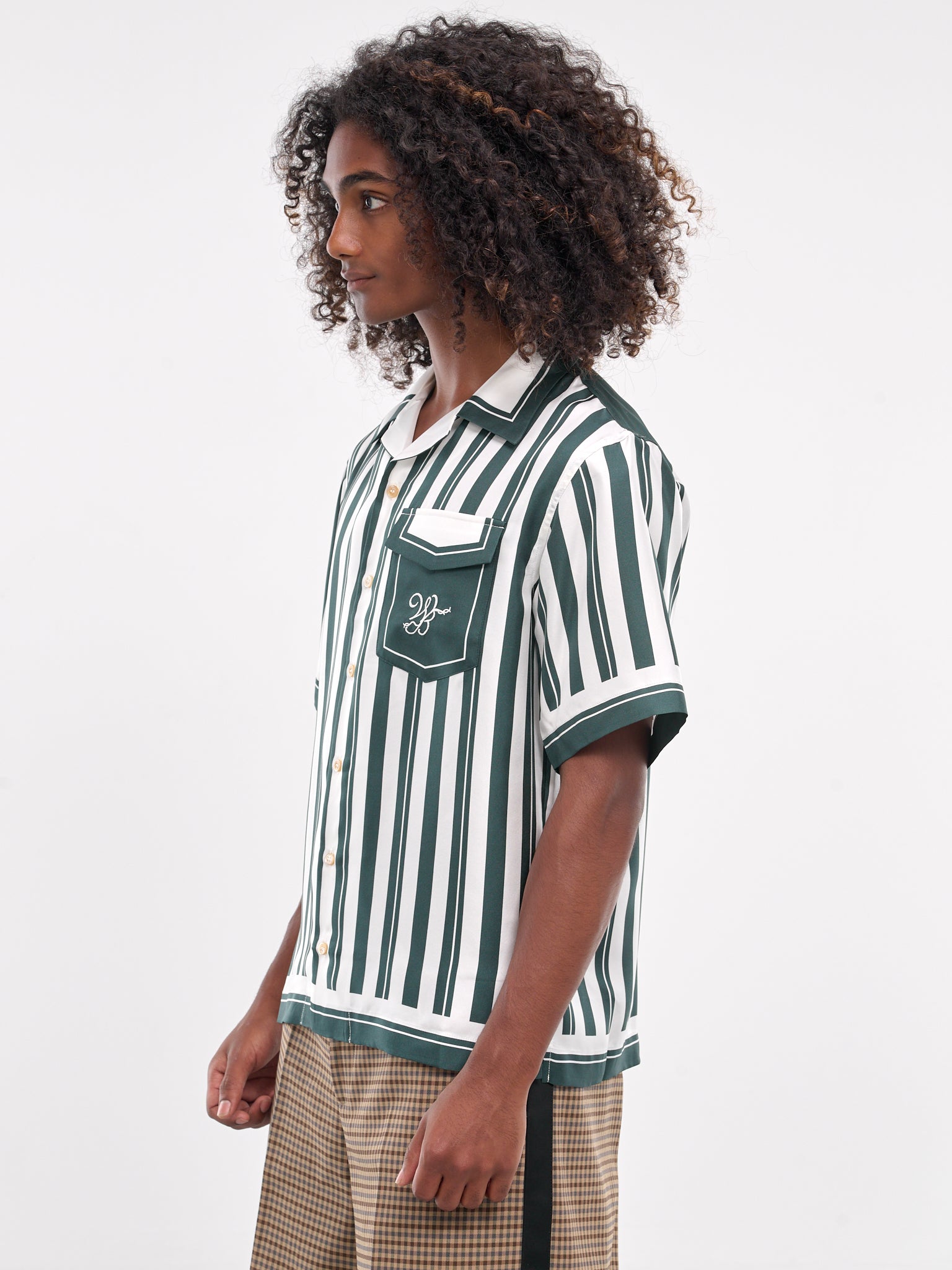 June Bowling Shirt (SH11-VI02-0970-IVORY-GREEN)