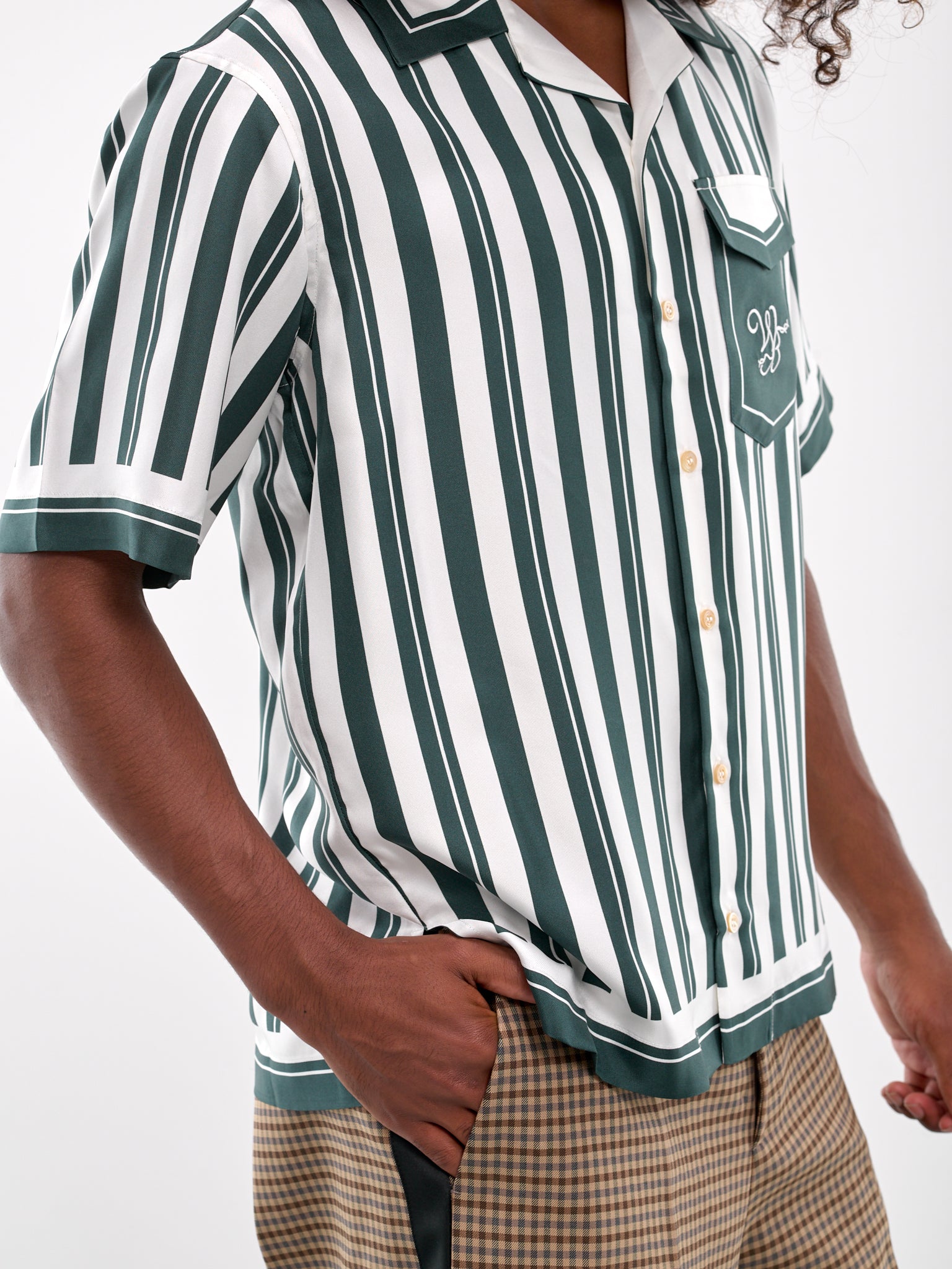 June Bowling Shirt (SH11-VI02-0970-IVORY-GREEN)