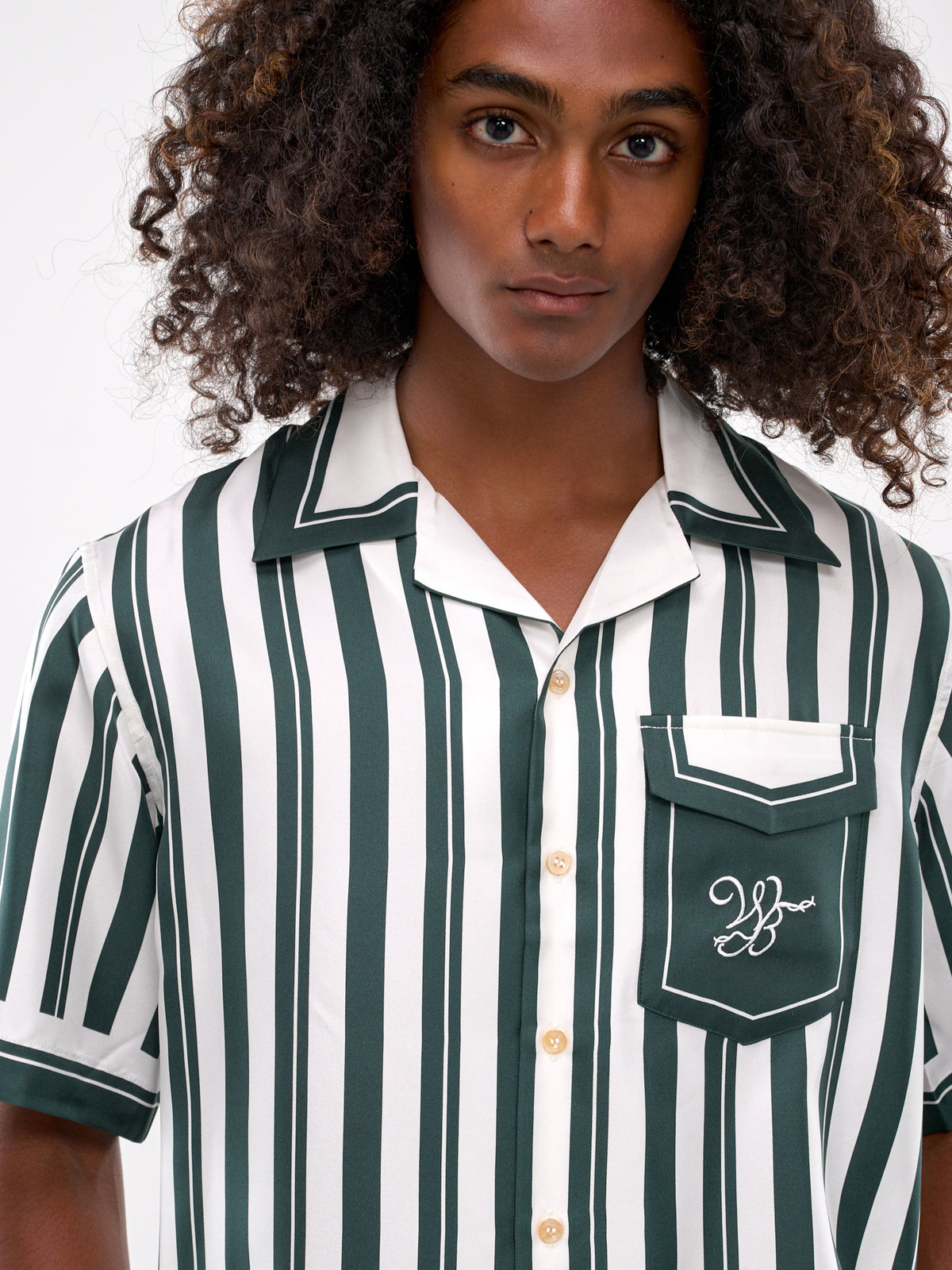 June Bowling Shirt (SH11-VI02-0970-IVORY-GREEN)