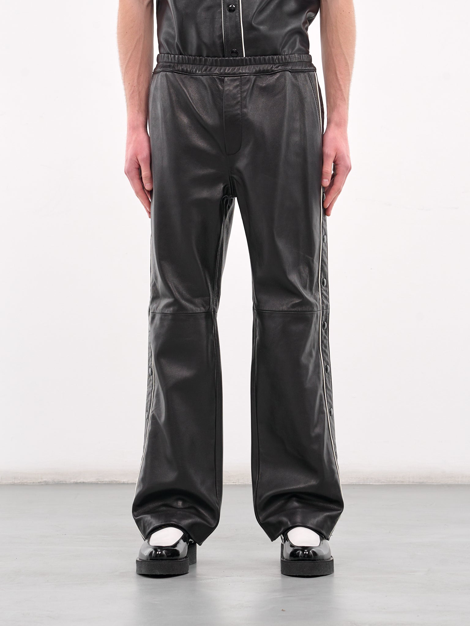 Leather Warm-Up Pants (PT37L-LE01-BLACK)