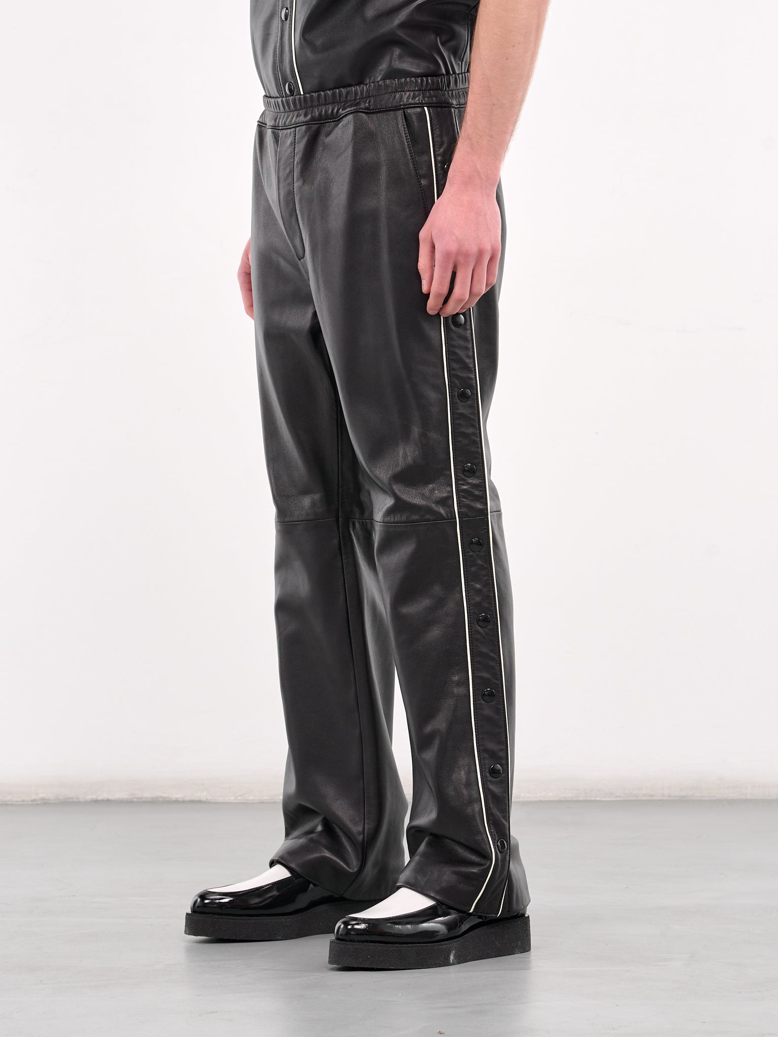 Leather Warm-Up Pants (PT37L-LE01-BLACK)