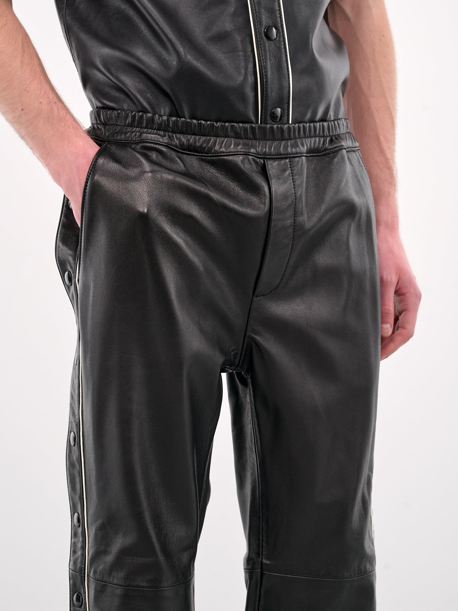 Leather Warm-Up Pants (PT37L-LE01-BLACK)