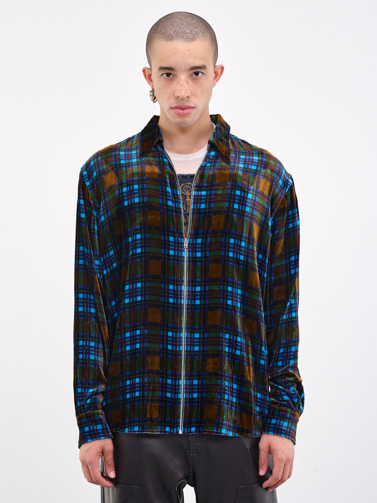 ACNE STUDIOS Velvet Check Plaid Shirt | H. Lorenzo