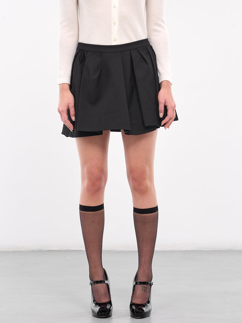 Irregular Pleated Skirt (SK02-WTT001-BLACK)