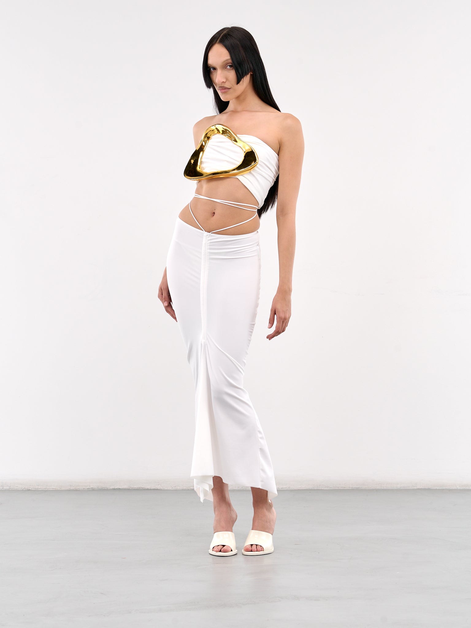 Oversized Buckle Crop Top (TOP11-WG-WHITE)