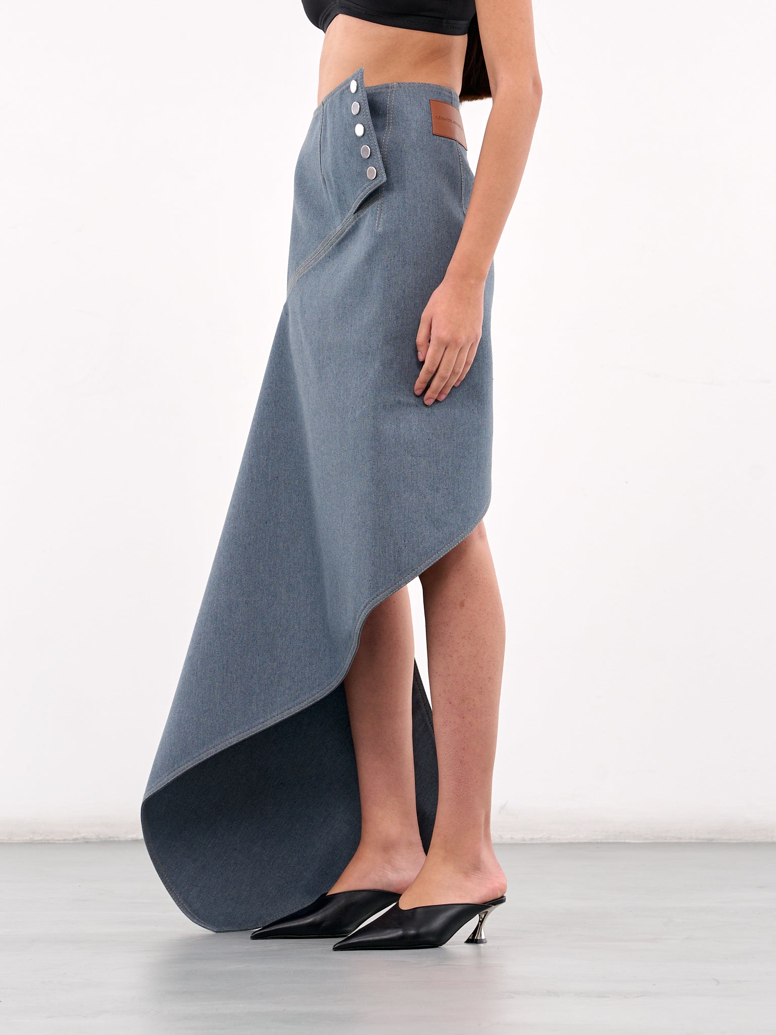 Asymmetric Denim Skirt (SKCOBL10-WASHED-BLUE)