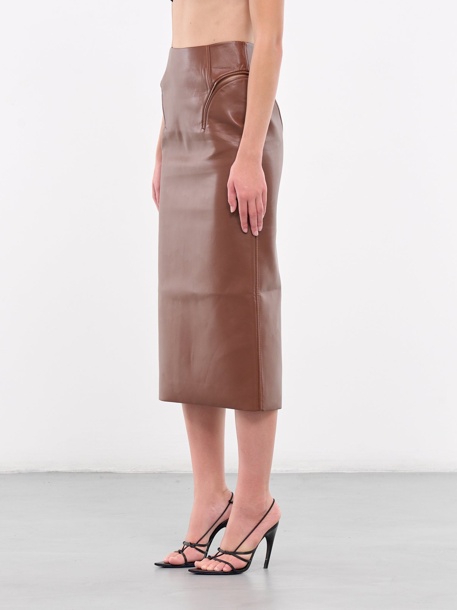 Side Cut Skirt (SKVLBR06-BROWN)