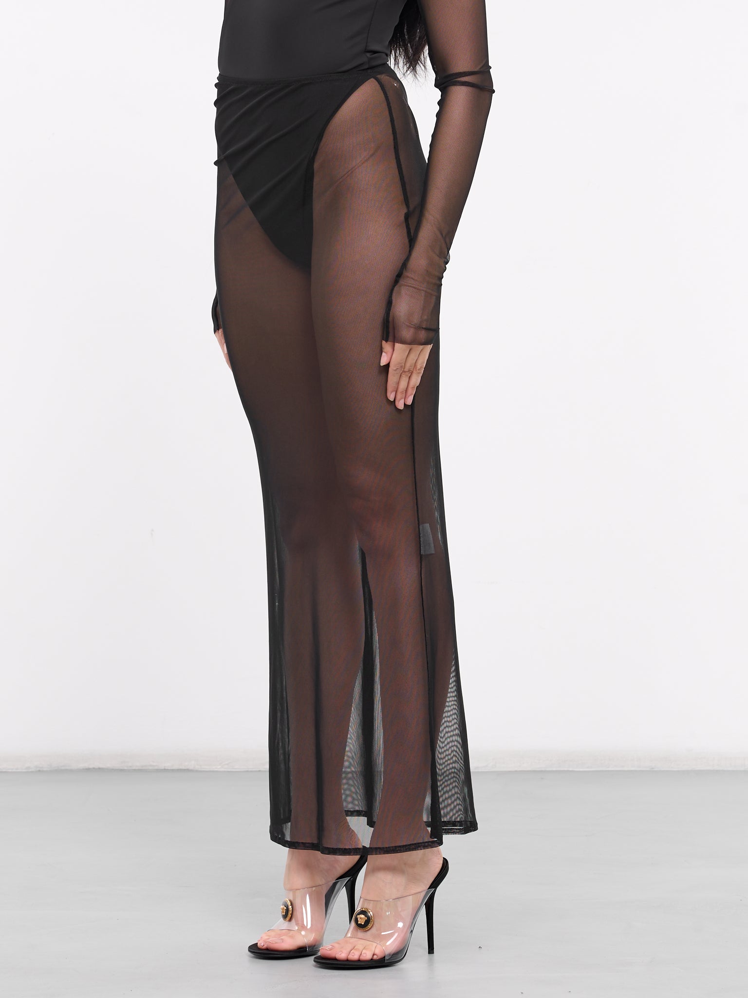 Mesh Maxi Skirt (SMS-BLACK-MESH)