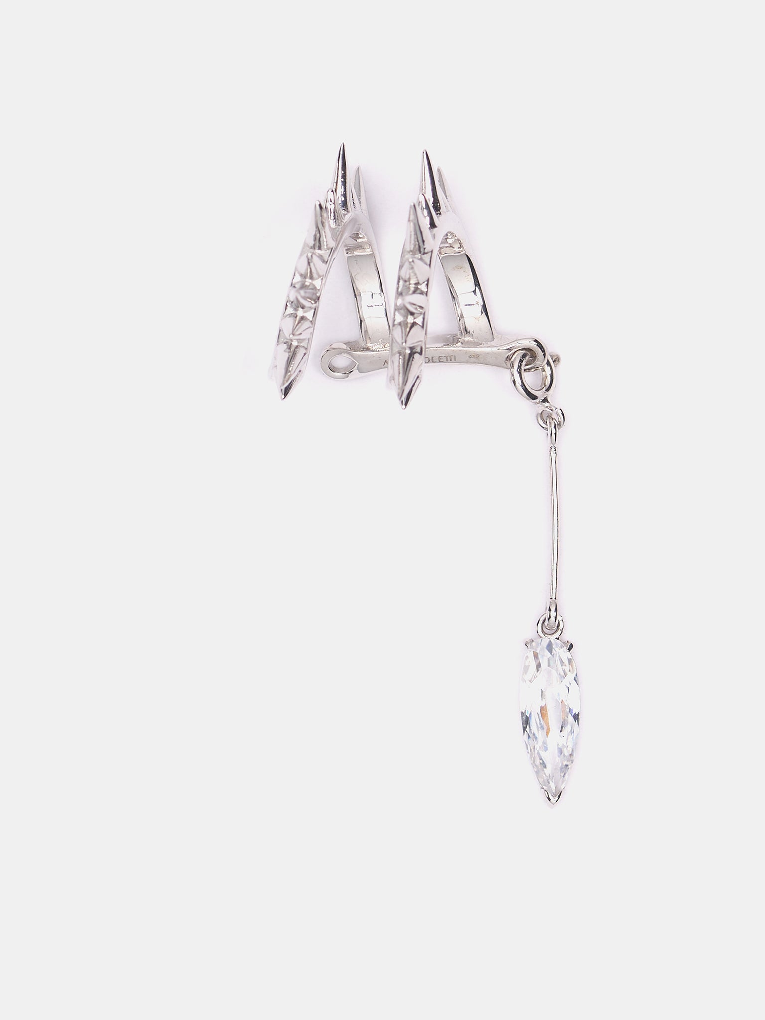 Spiral Spur Ear Cuff (SPIRAL-SPUR-CLEAR-DROP-RH-SILV)