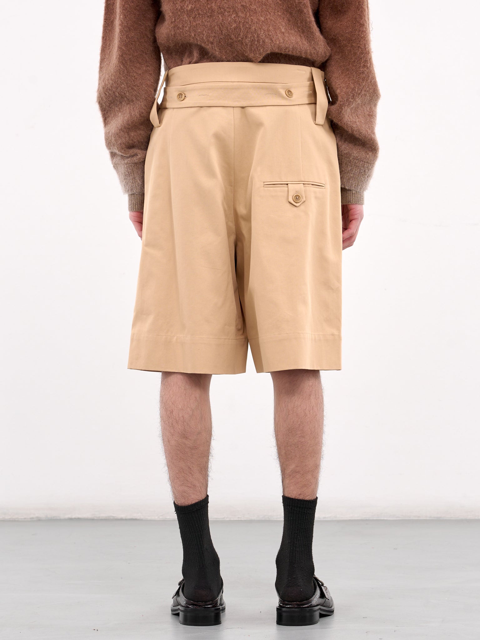 Folded Front Pleat Shorts (SR0107-PG1713-BEIGE)