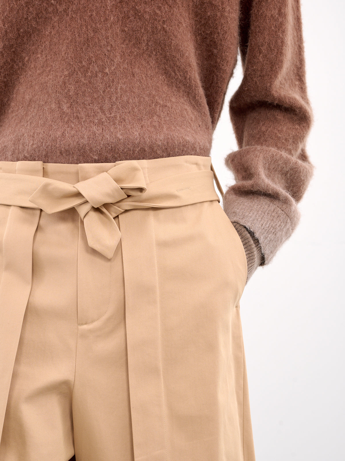 Folded Front Pleat Shorts (SR0107-PG1713-BEIGE)