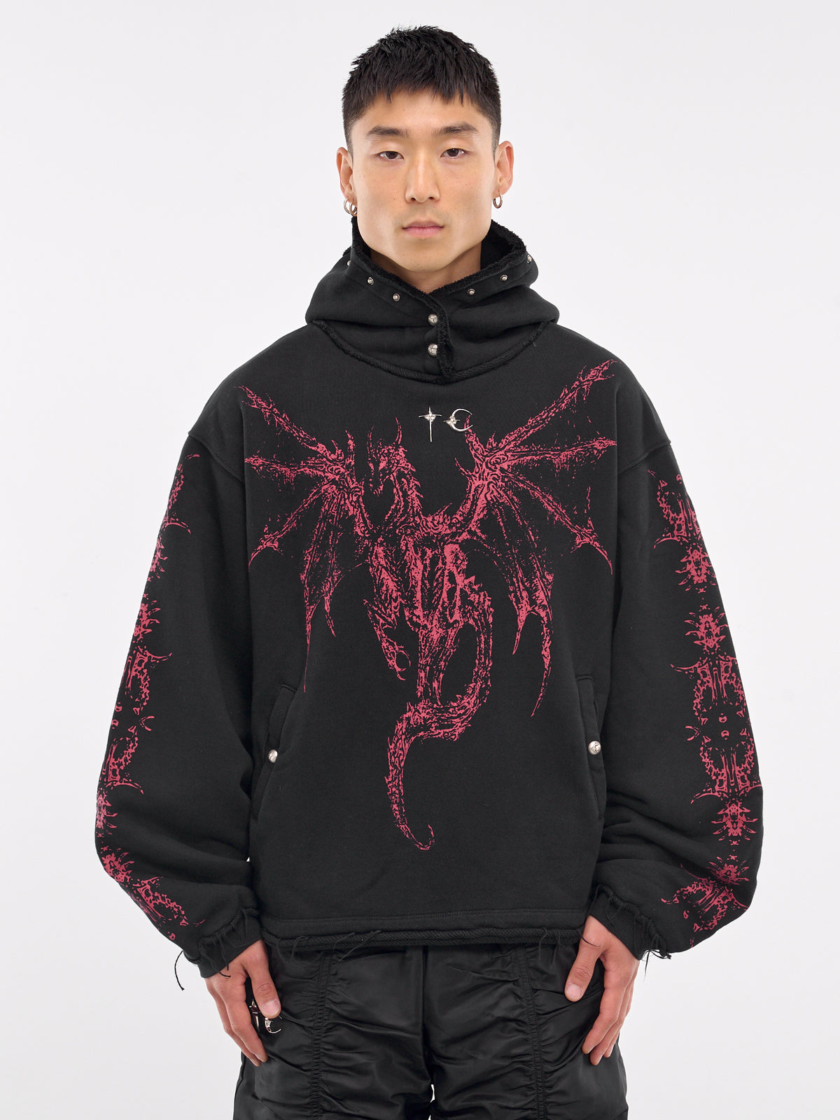 Dragon Stud Hoodie (SS1002-BLACK)