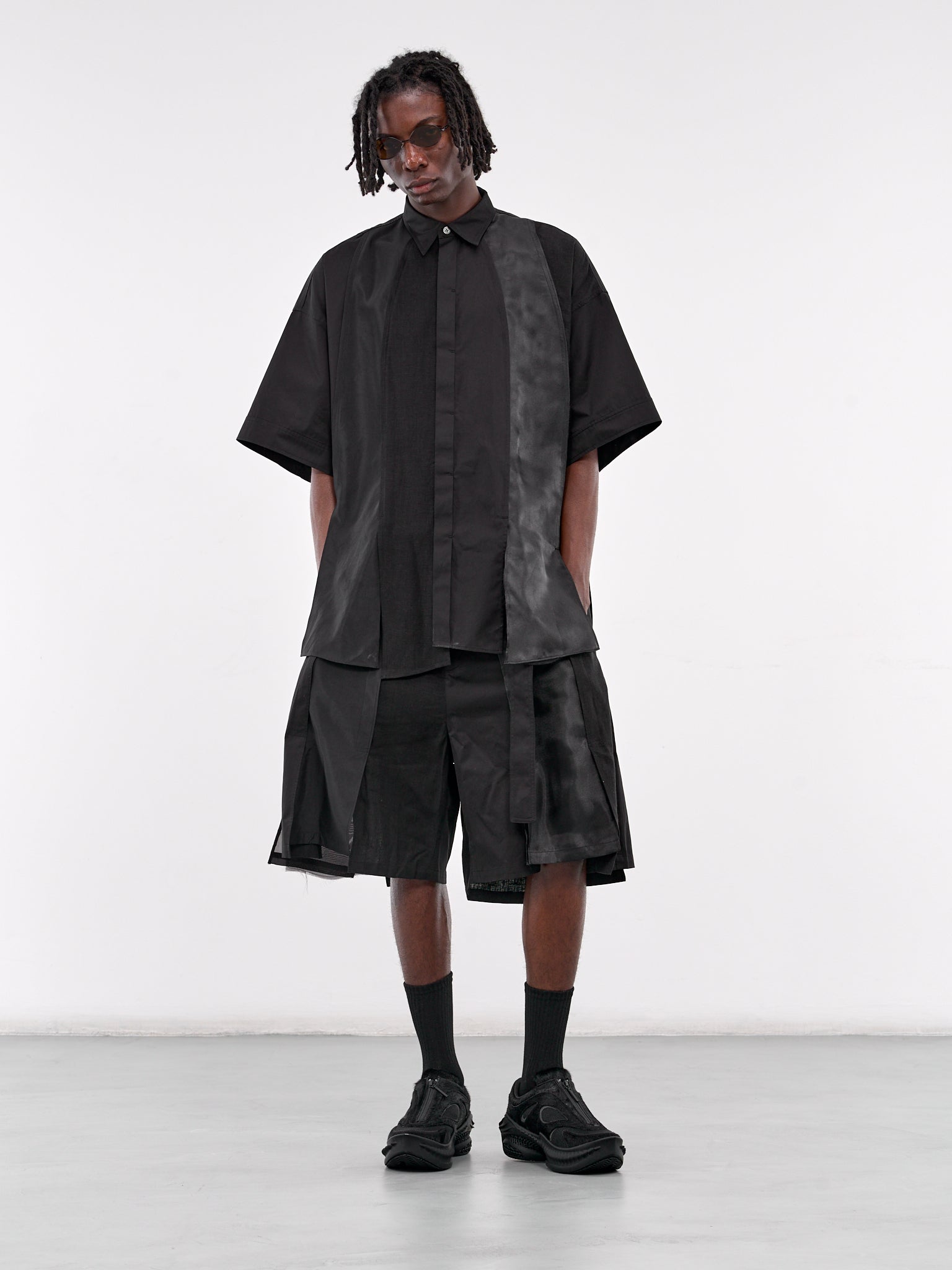 Asymmetrical Vertical Shirt (SSH3SH706BK-BLACK)