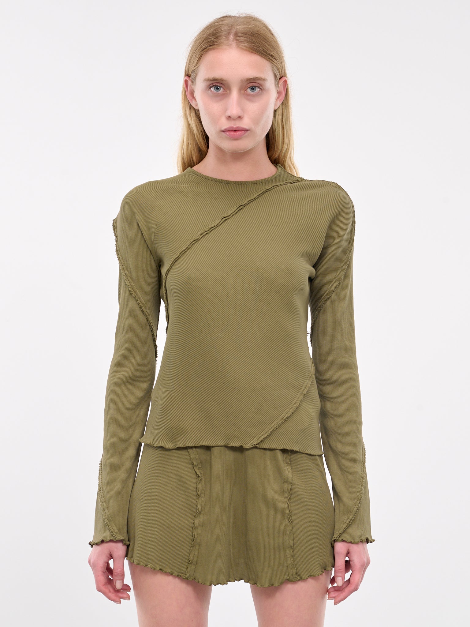 Bias Long Sleeve Top (ST50-A-OLIVE)