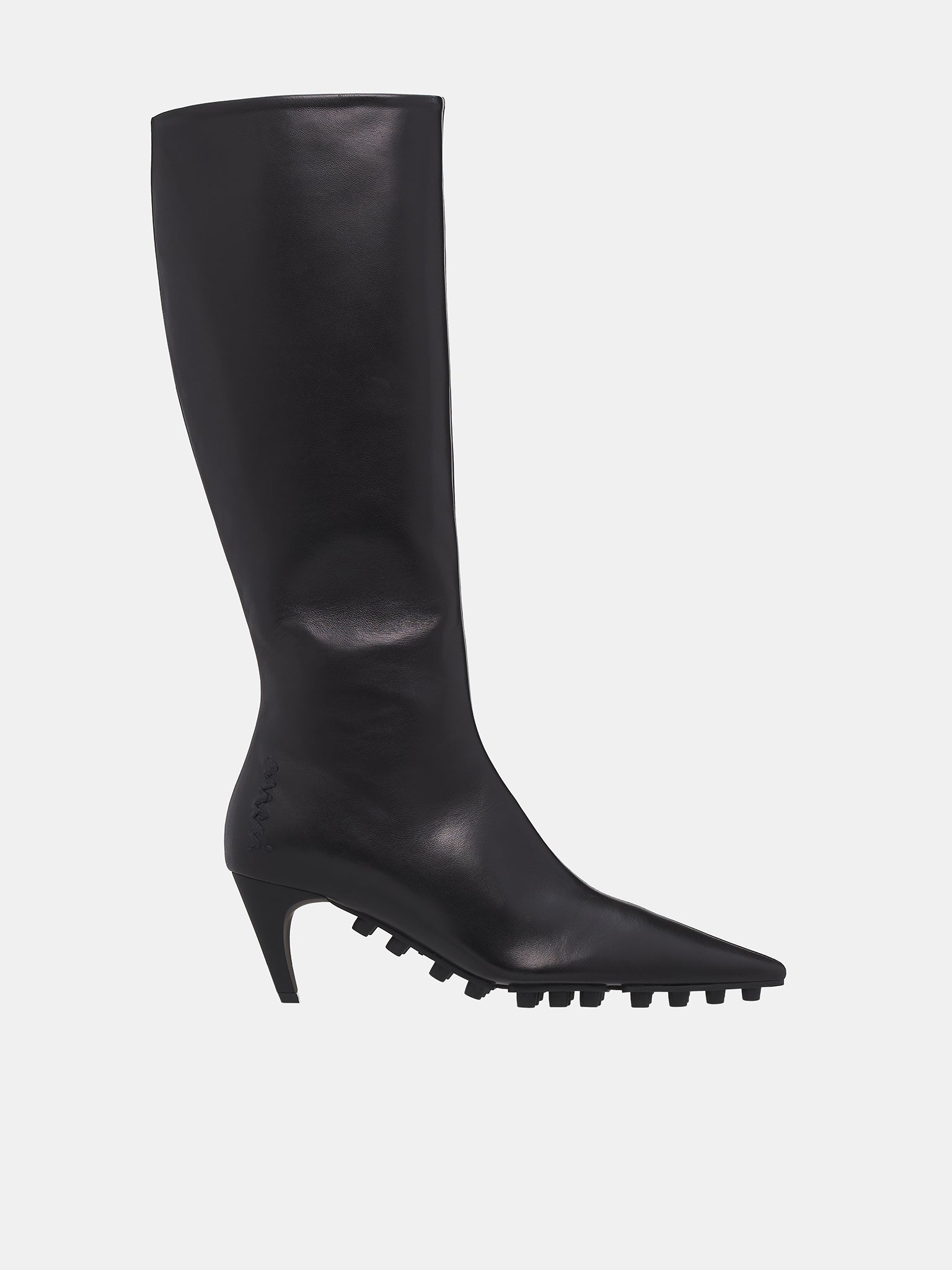 Nappa Knee-High Spike Boots (STMS012106-P3628-BLACK)