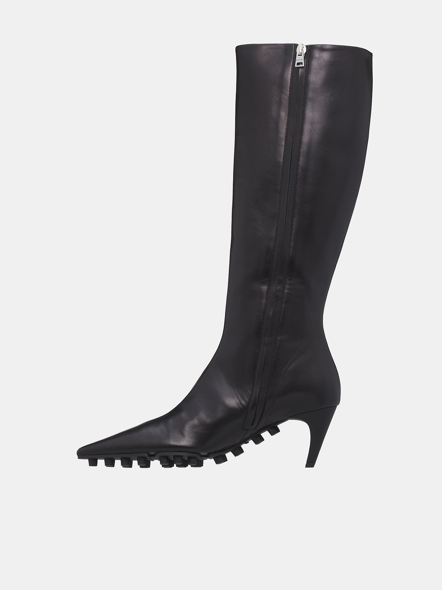 Nappa Knee-High Spike Boots (STMS012106-P3628-BLACK)