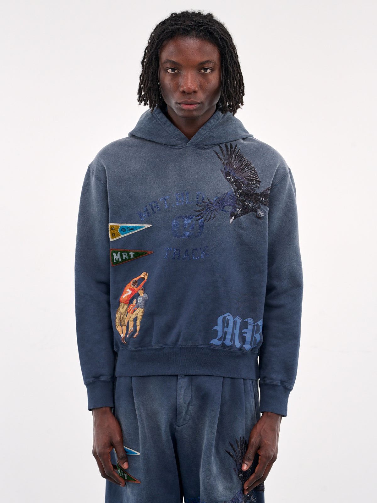 Embroidered Hoodie (T-02-V-NAVY)