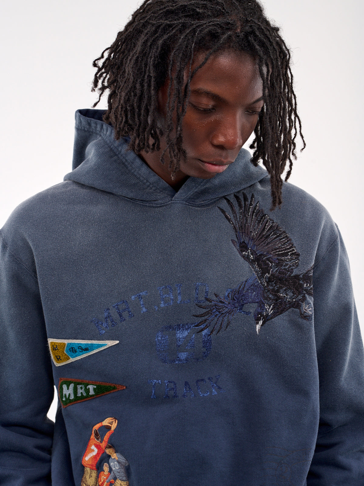 Embroidered Hoodie (T-02-V-NAVY)