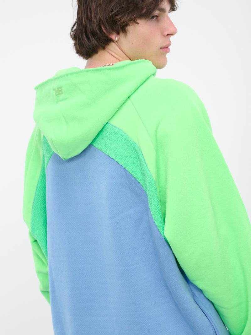 ERL Blue/fluo Green Hoodie for Men