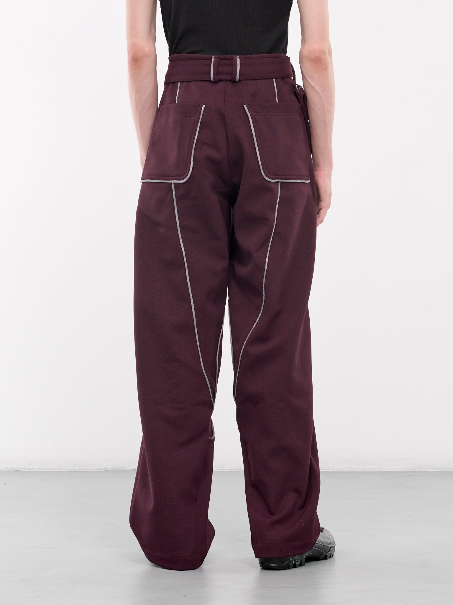 Burgundy fashion work trousers