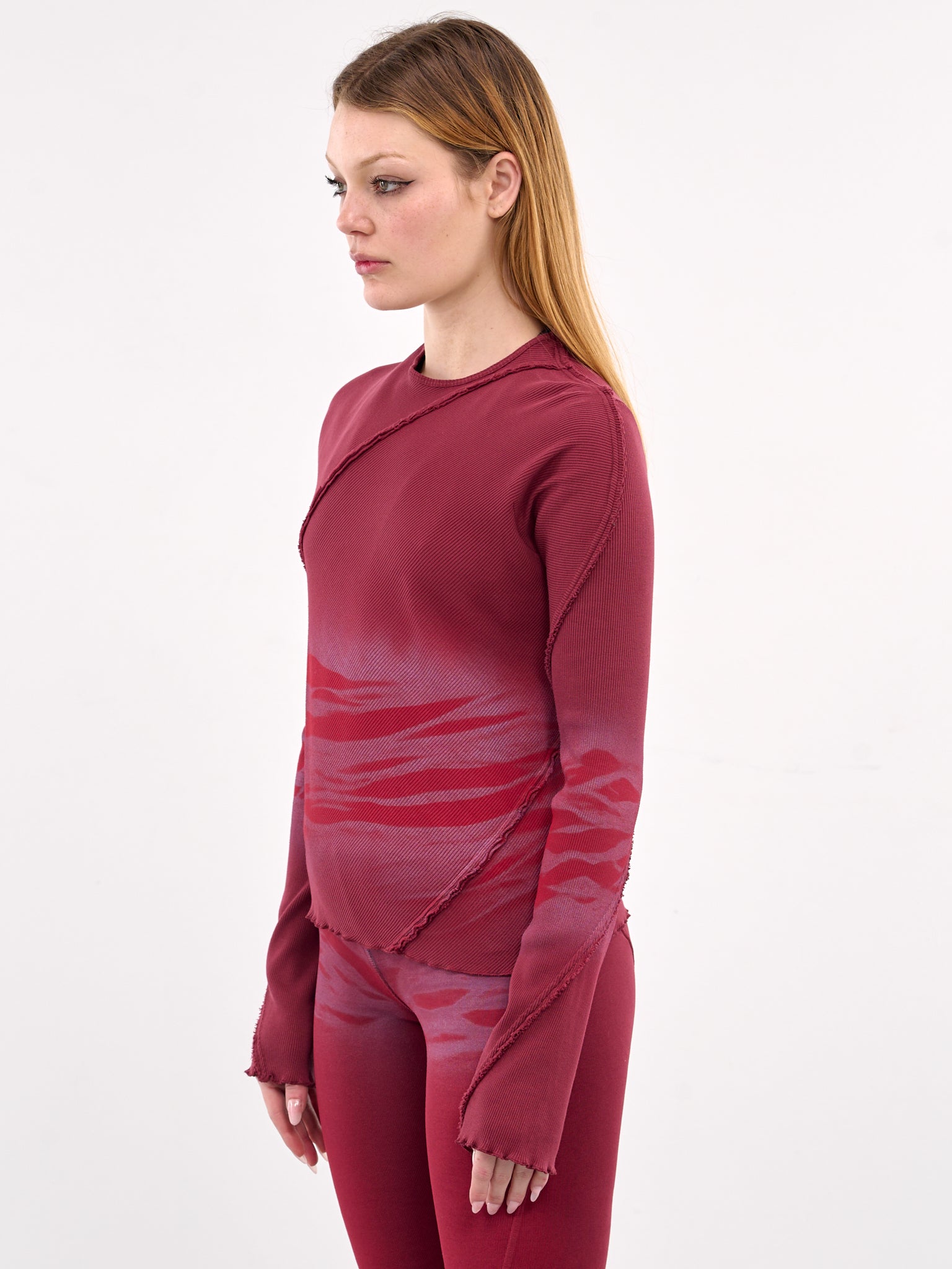 Bias Long Sleeve Top (T07-1-RUBY-FOG)