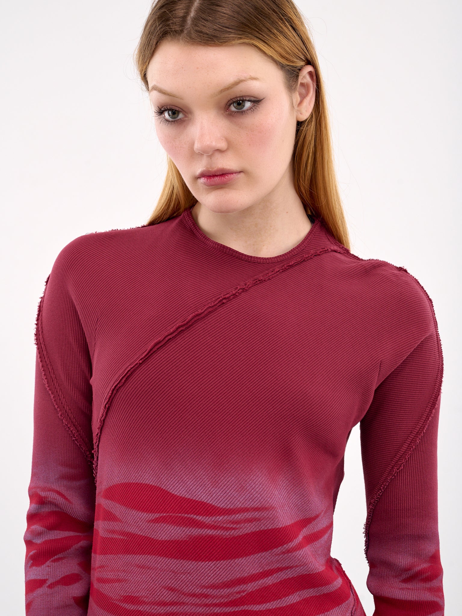 Bias Long Sleeve Top (T07-1-RUBY-FOG)