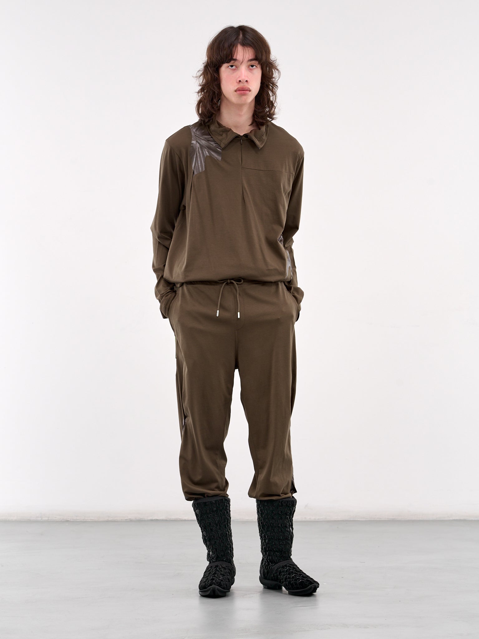 Alec K-Dart Jersey Trousers (T07-27-BROWN-BLACK-GREEN-STRIP)