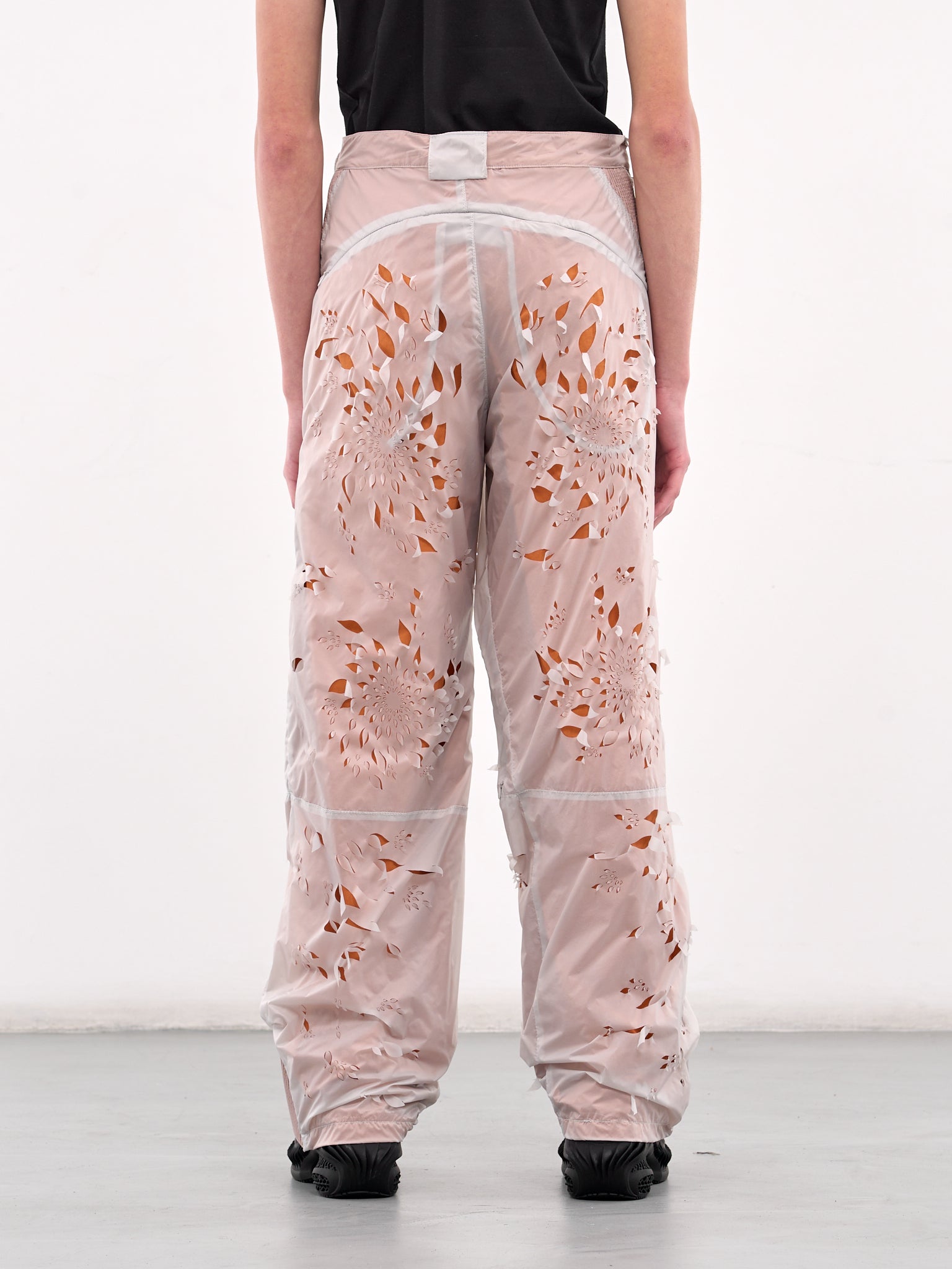 Laser-Slashed Petal Trousers (T07-GREY-ORANGE)