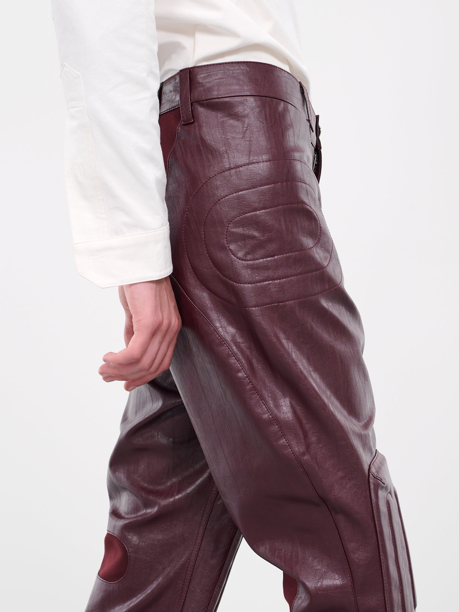 Spring Autumn Men Leather Pants Slim Fit Elastic Style Male PU Leather  Trousers Pants ! (Color : 208 golden, Size : 36) : Amazon.co.uk: Fashion