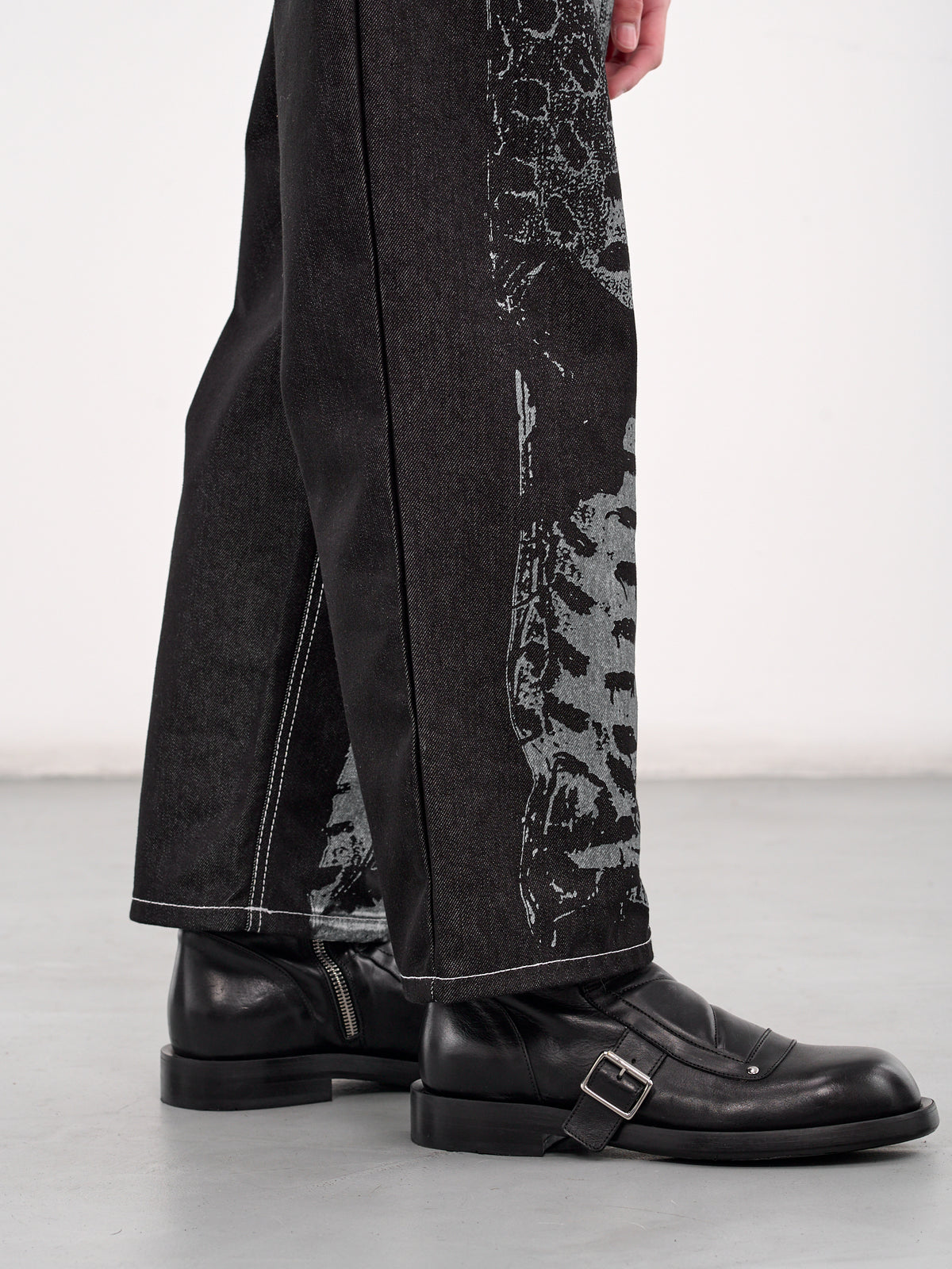 Printed Trompe L'oeil Trousers (T19-BLACK)