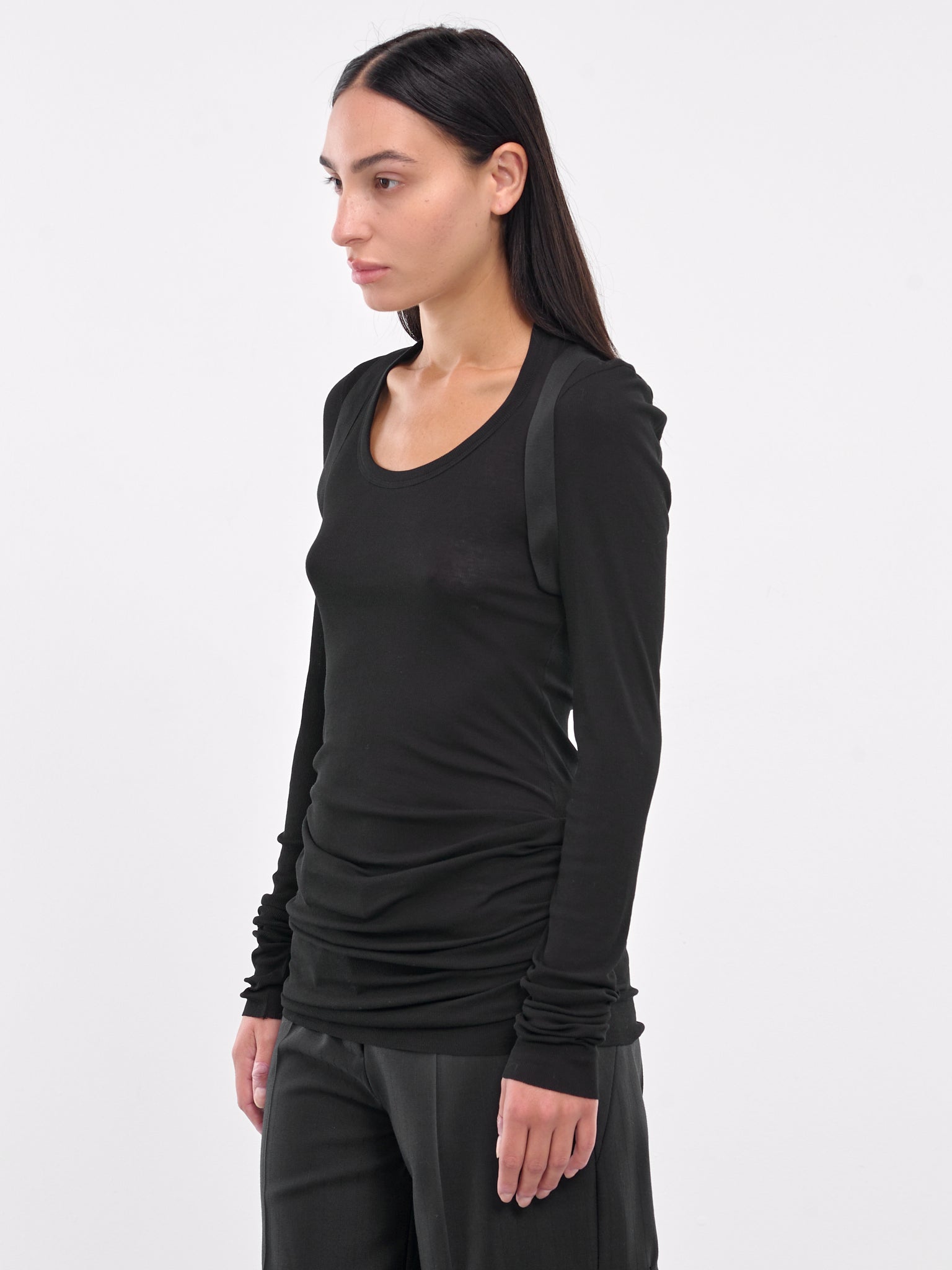 Sheer Rib Flat Top (T37-BLACK)