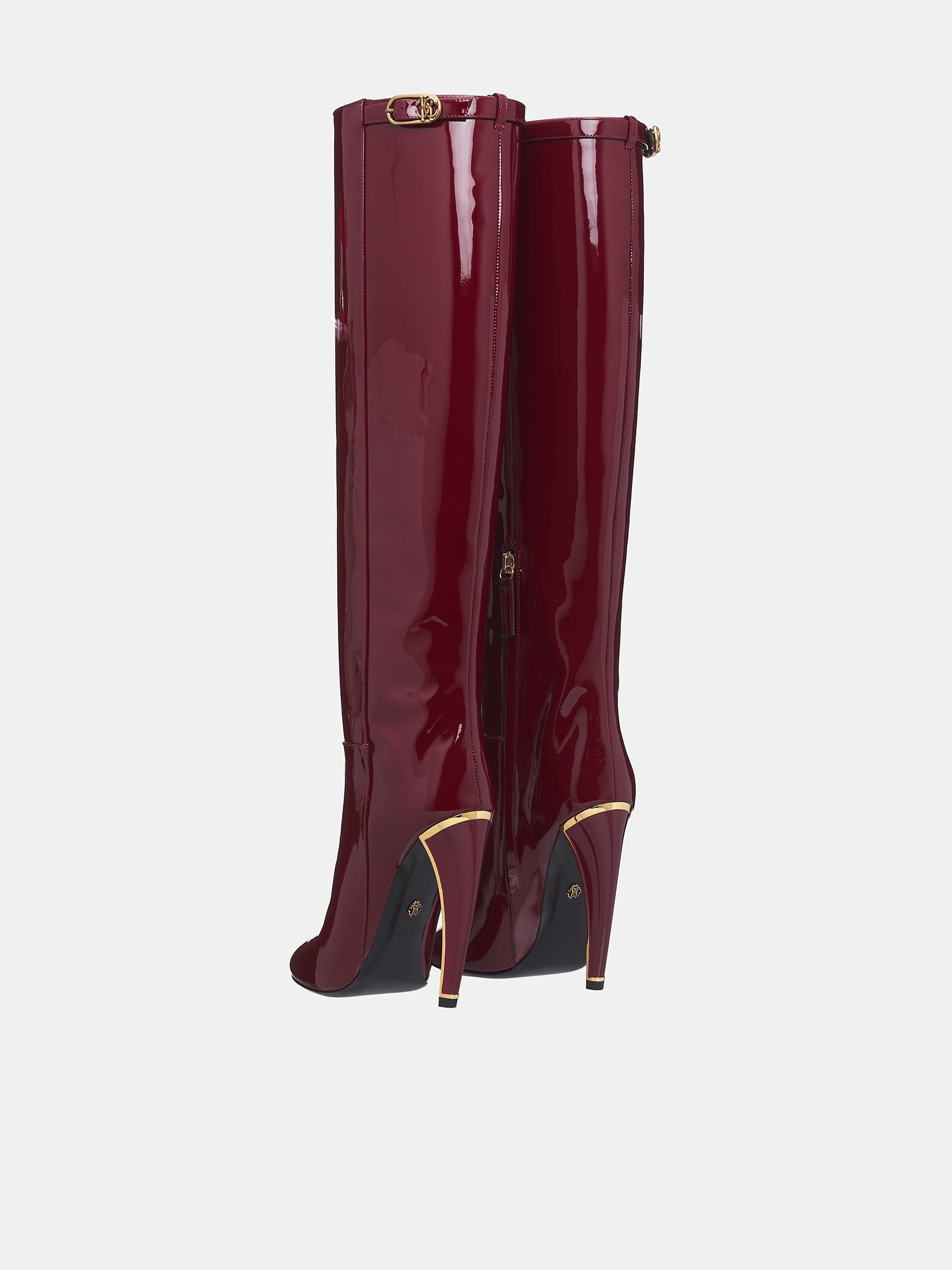 Patent Leather Knee High Boots (TKS015-PZV00C-BORDEAUX)