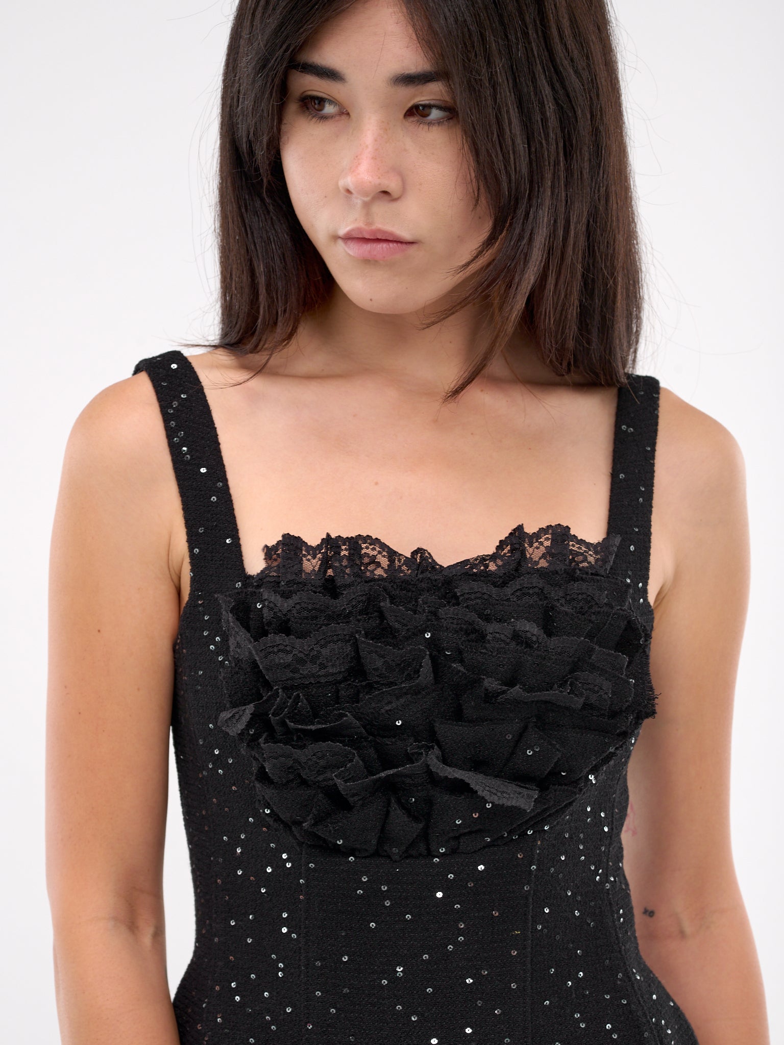 Sequin Embellished Bodysuit (TO07-KMM741-BLACK)