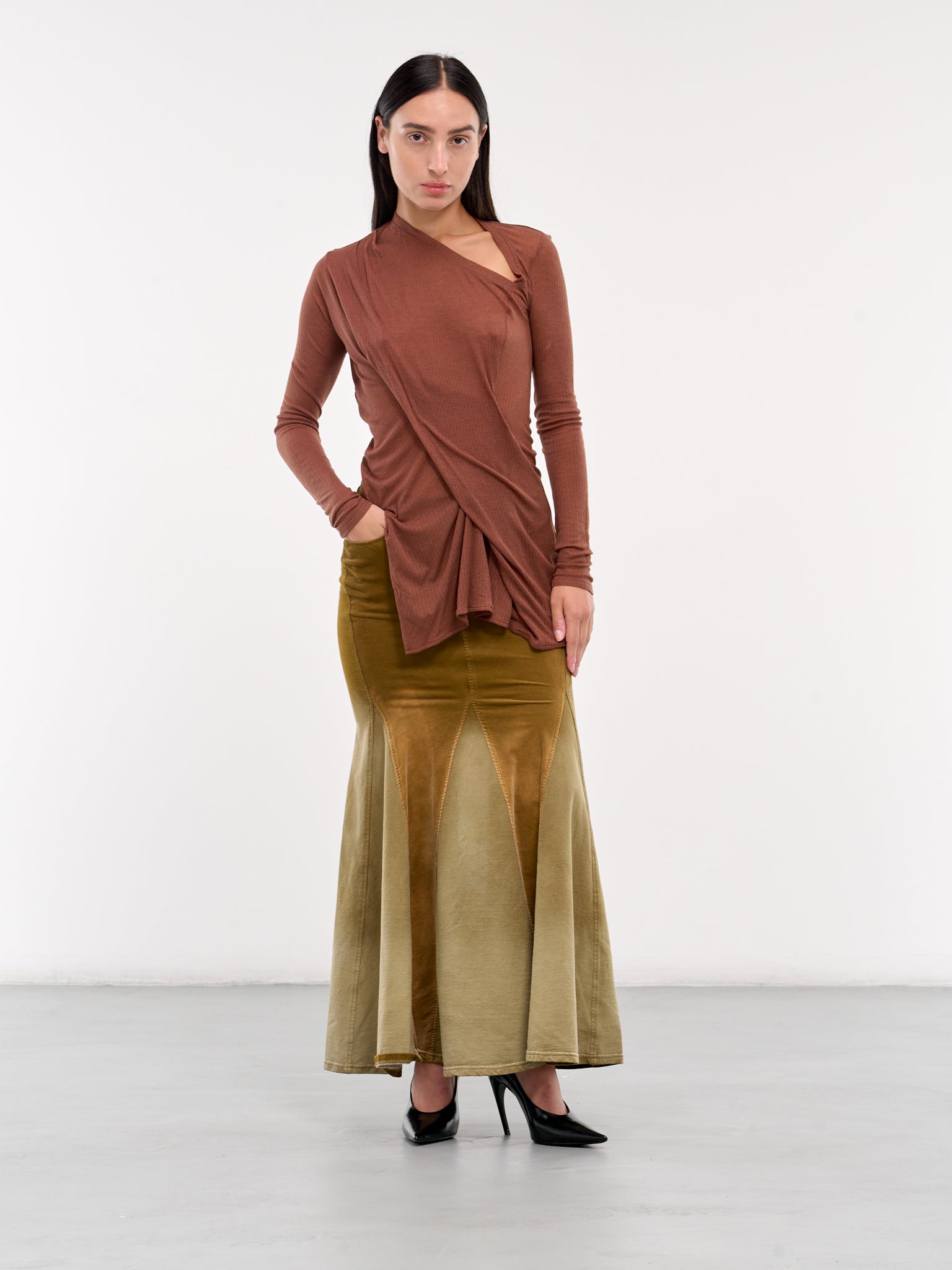 Draped Asymmetric Top (TP03T2PK240-ROSEWOOD)