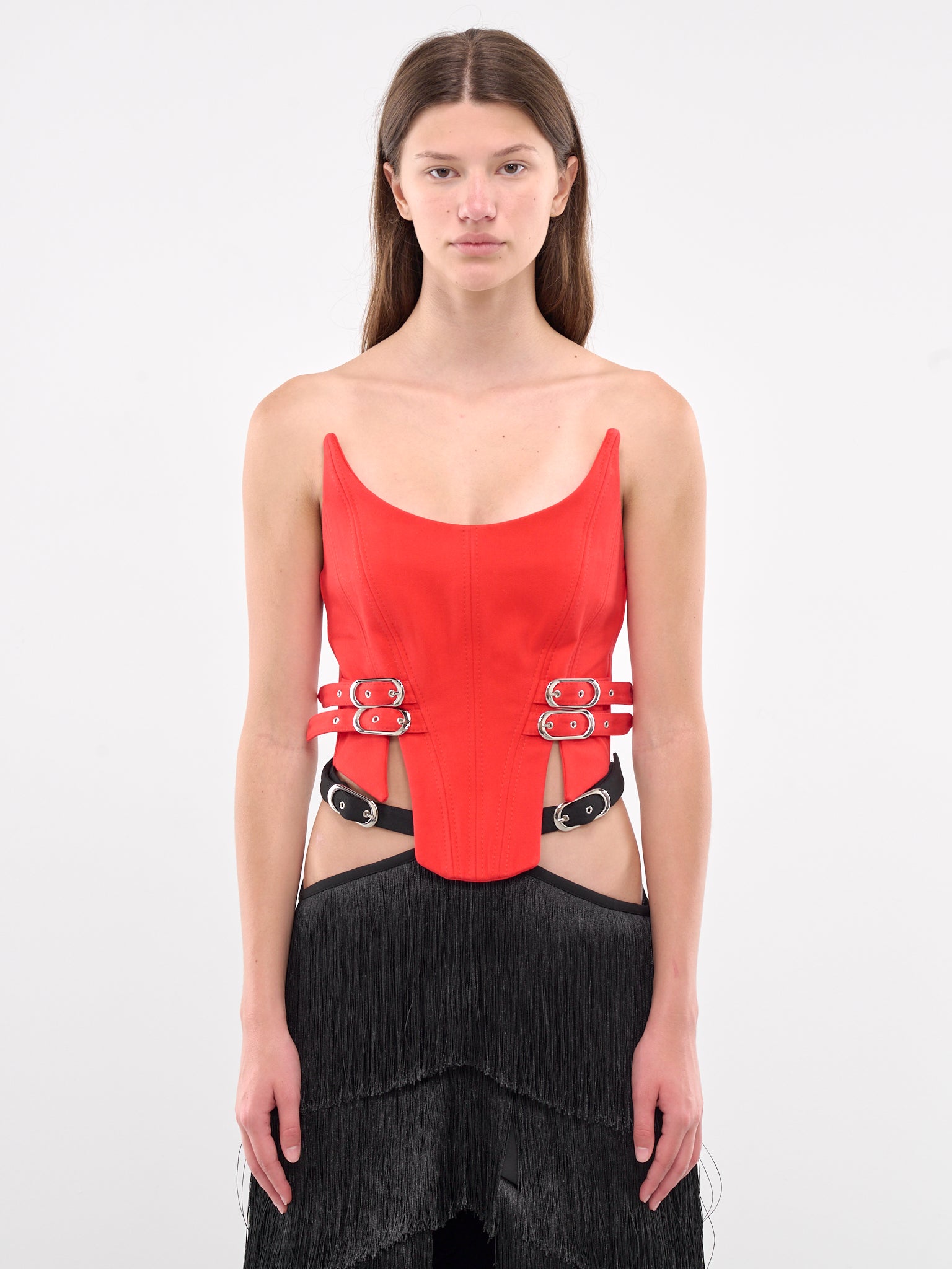 Buckle Corset (TPCORD02-FLAME-RED)