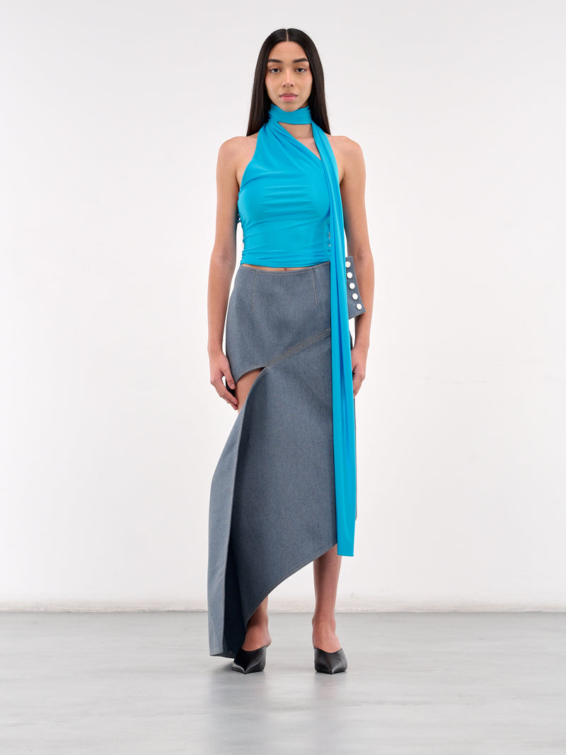 Draped Scarf Top (TPPCTQ11-TURQUOISE)