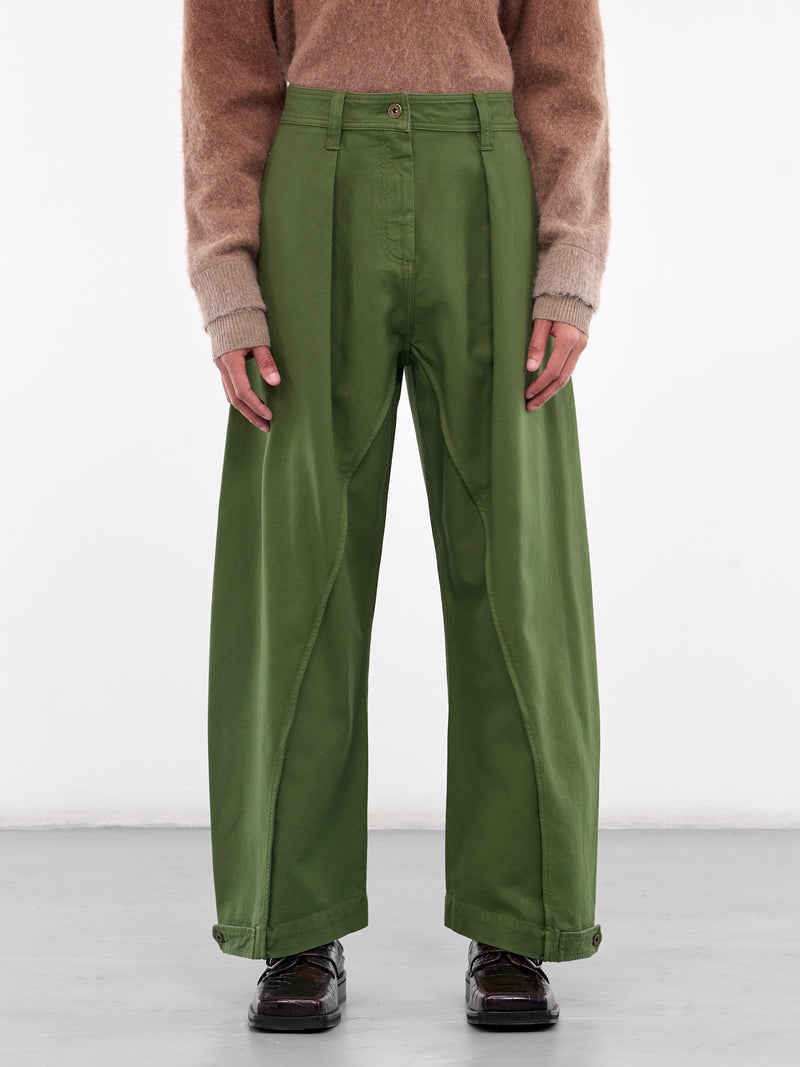 Wide Leg Trousers (TR0381-PG1587-DARK-GREEN)